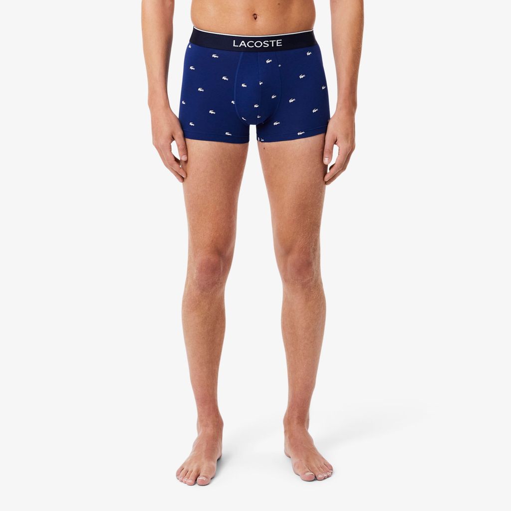 Bộ 3 Quần Lót Trunk Lacoste Nam Co Giãn Họa Tiết In