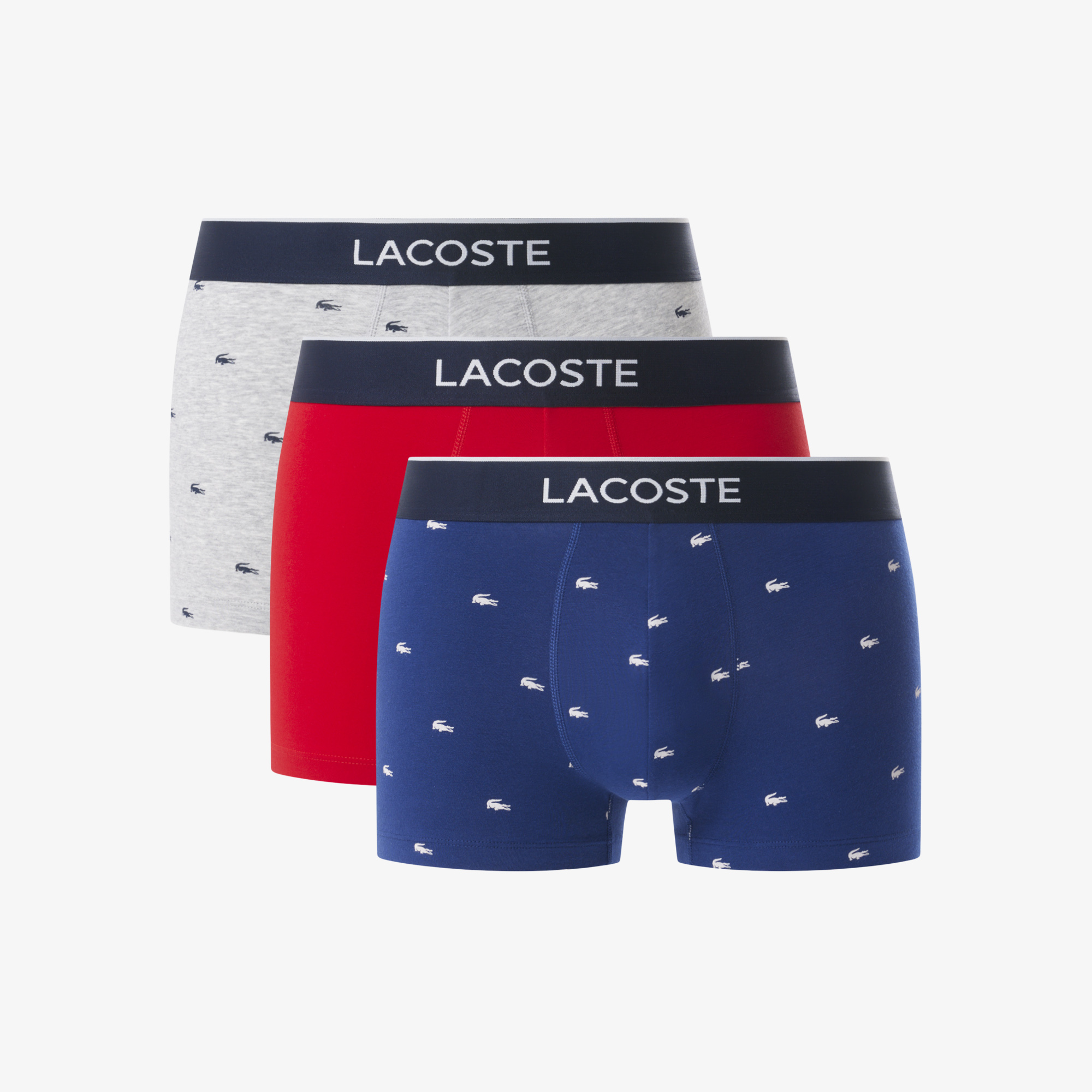 Bộ 3 Quần Lót Trunk Lacoste Nam Co Giãn Họa Tiết In