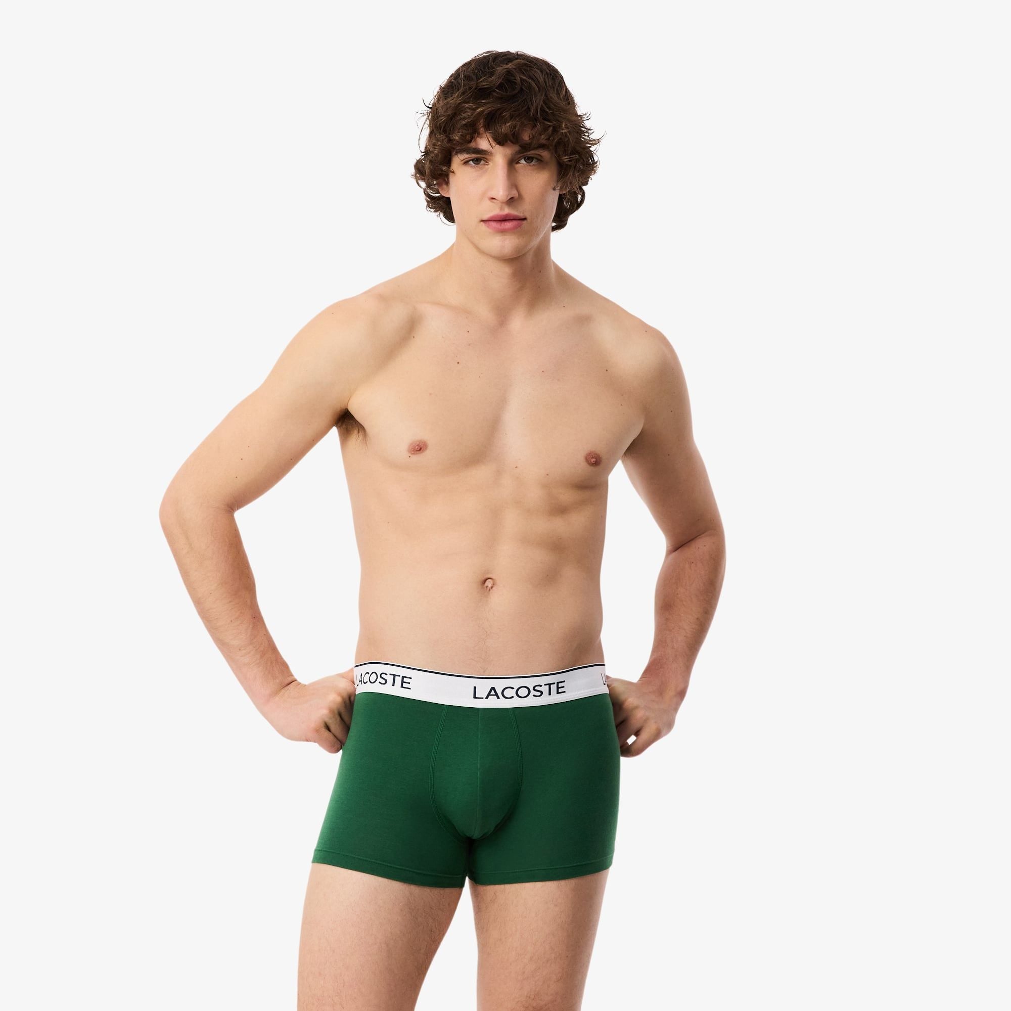 Bộ 3 Quần Lót Trunk Lacoste Nam Chất Liệu Cotton Co Giãn