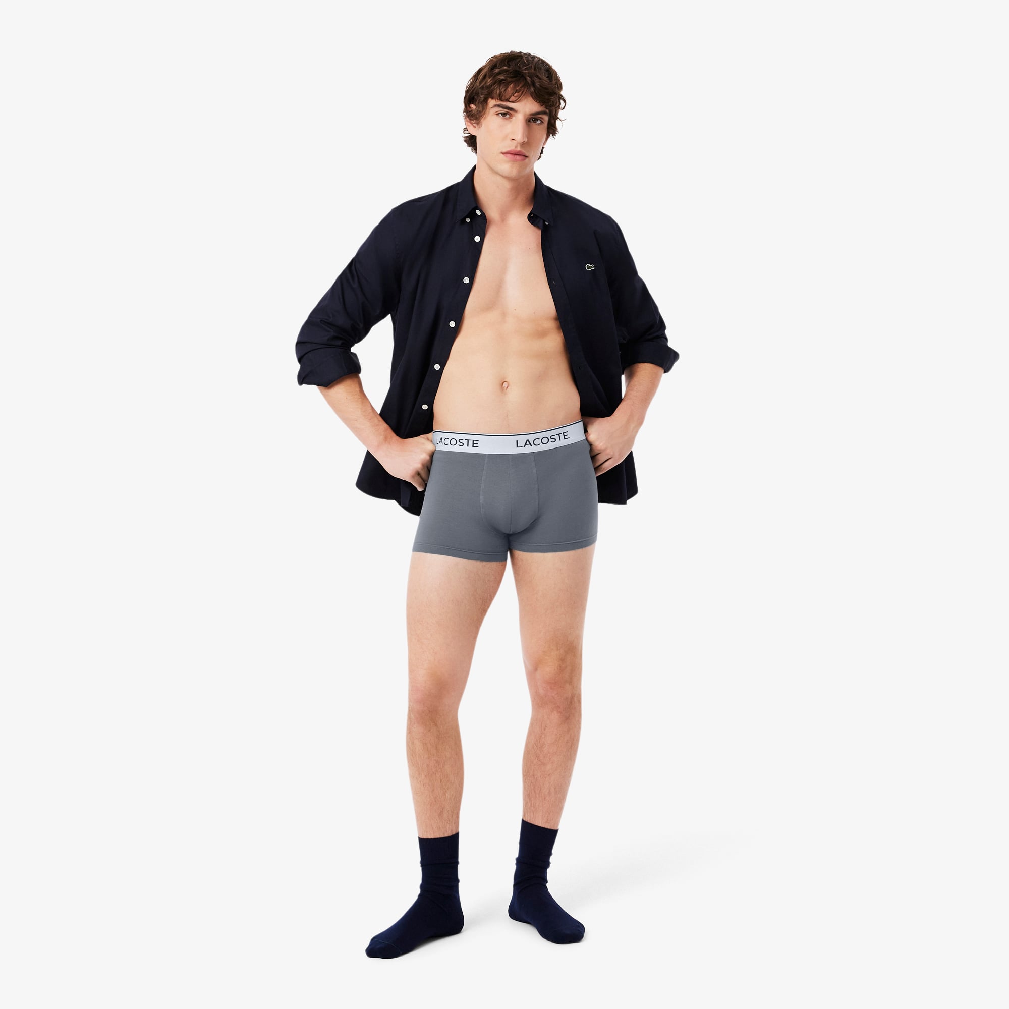 Bộ 3 Quần Lót Trunk Lacoste Nam Chất Liệu Cotton Co Giãn