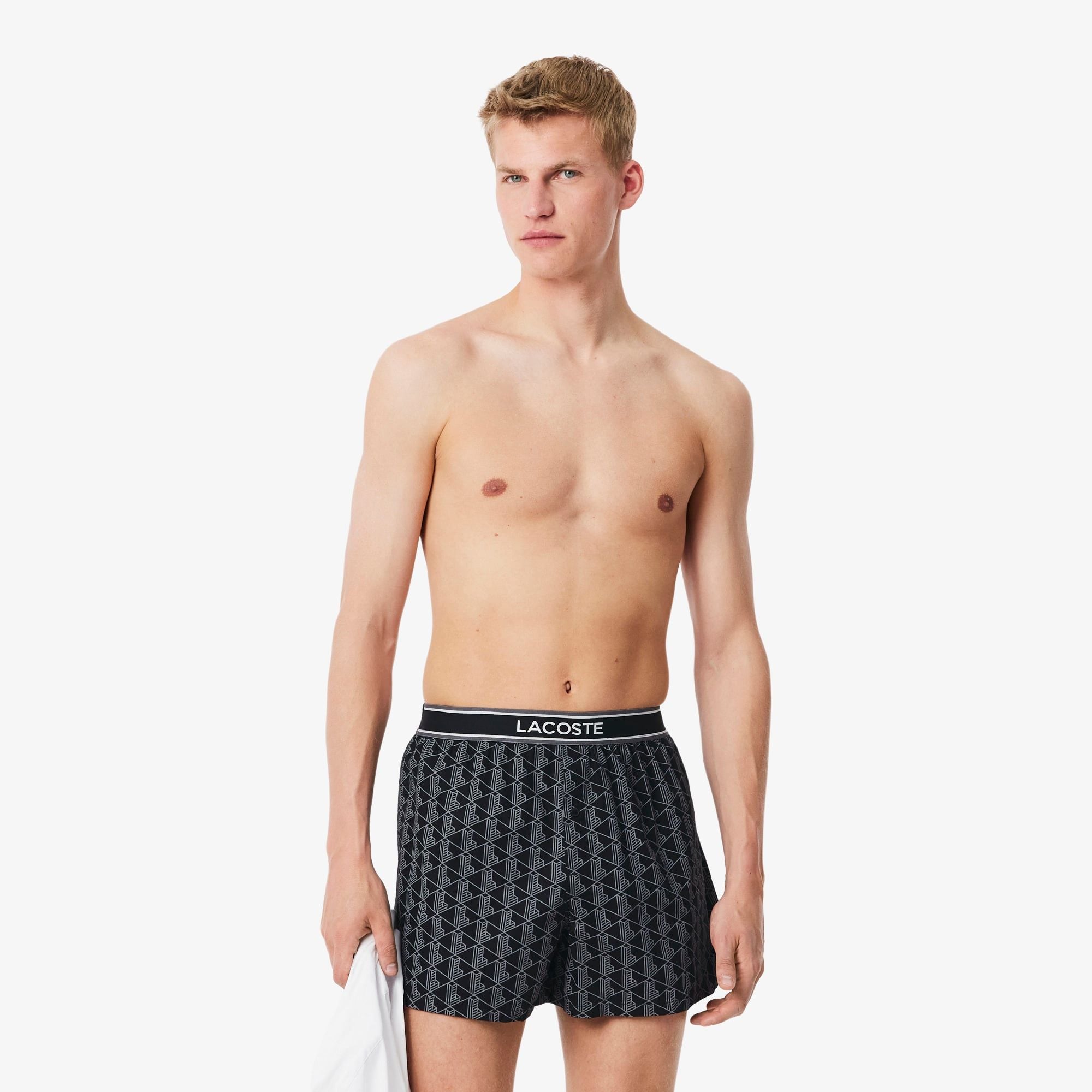 Bộ 3 Quần Lót Boxer Lacoste Nam Chất Liệu Cotton Poplin