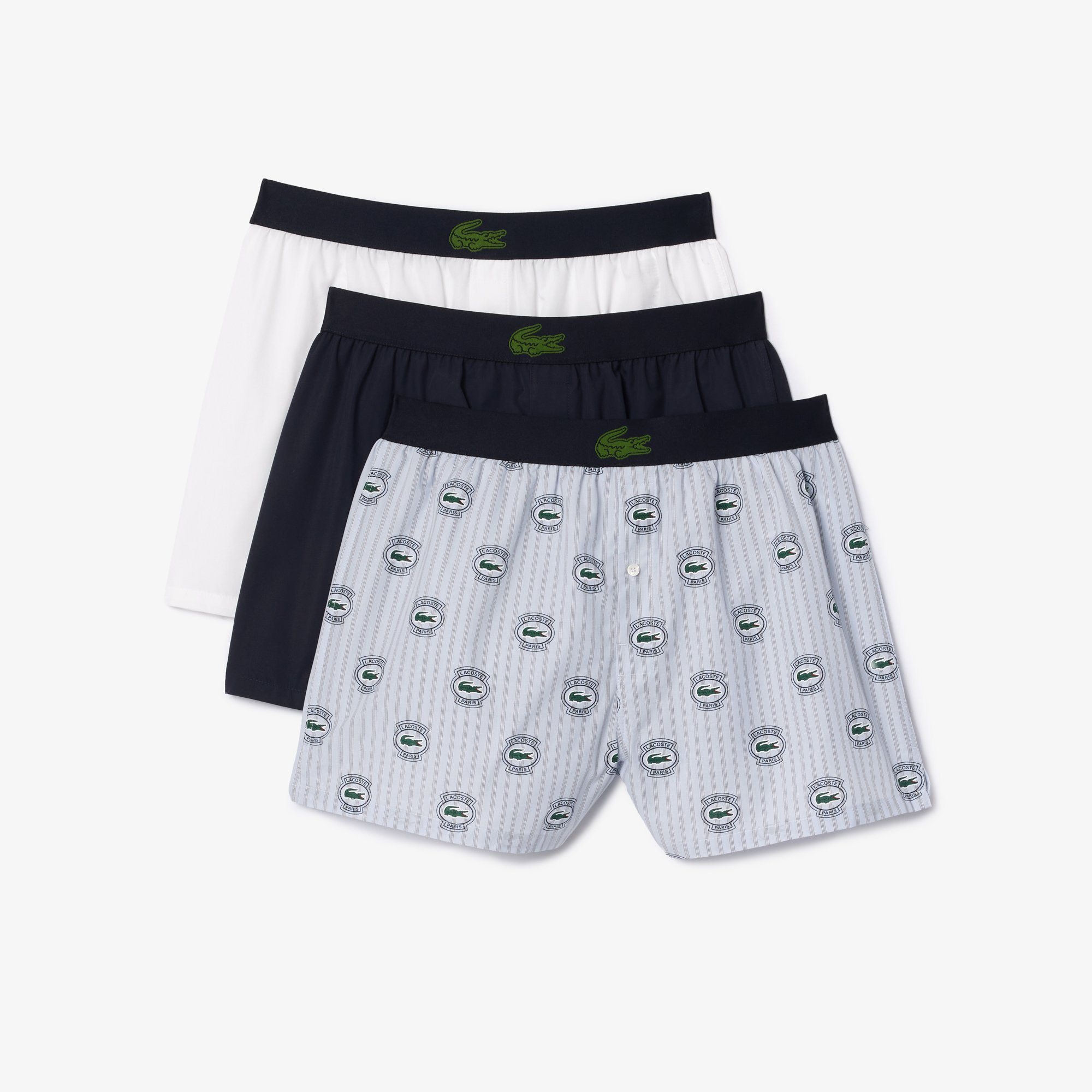 Bộ 3 Quần Lót Boxer Lacoste Nam Chất Liệu Cotton Poplin