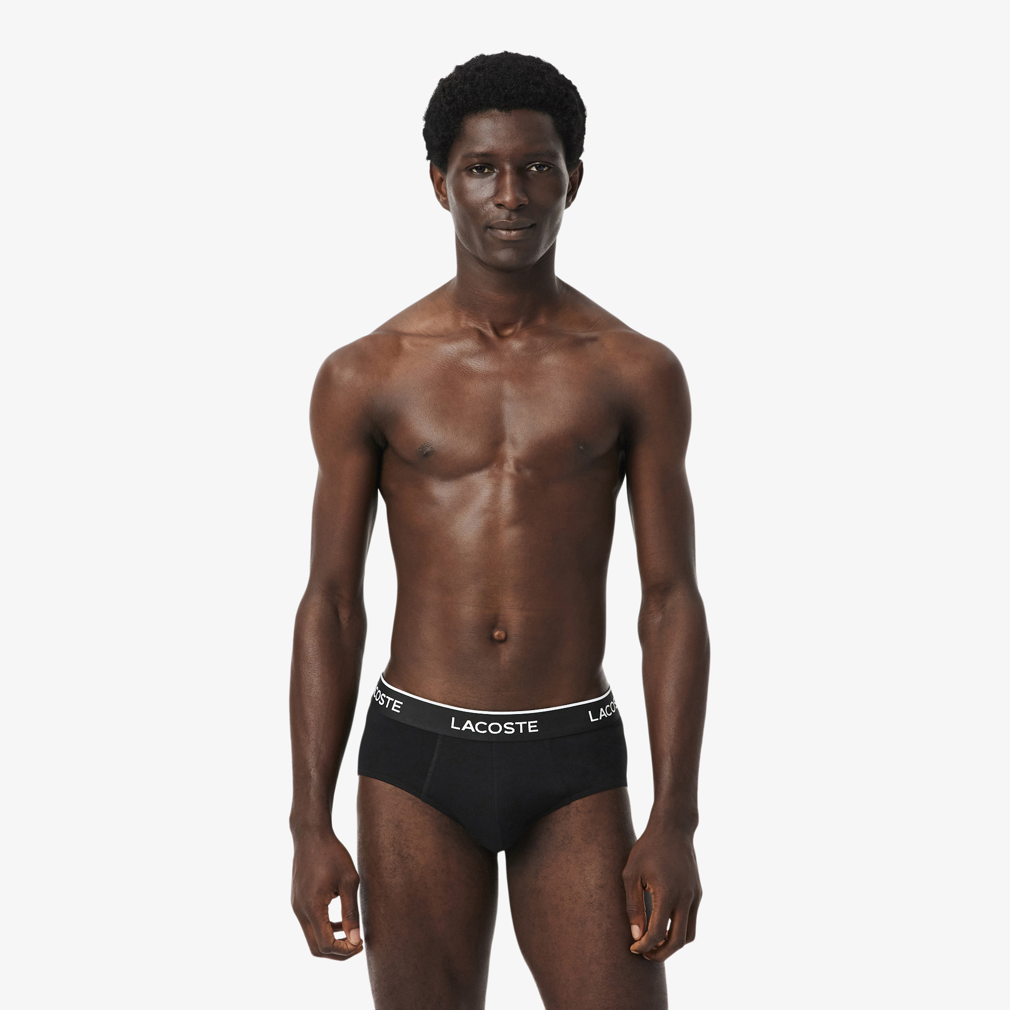 Bộ 3 Quần Lót Brief Lacoste Nam Chất Liệu Cotton Họa Tiết Trơn Có Logo