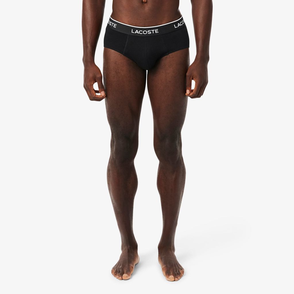 Bộ 3 Quần Lót Brief Lacoste Nam Chất Liệu Cotton Họa Tiết Trơn Có Logo