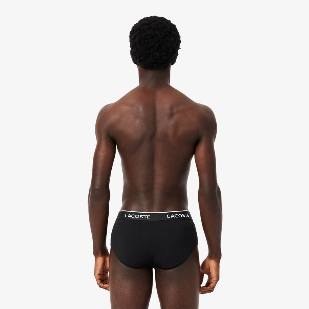 Bộ 3 Quần Lót Brief Lacoste Nam Chất Liệu Cotton Họa Tiết Trơn Có Logo