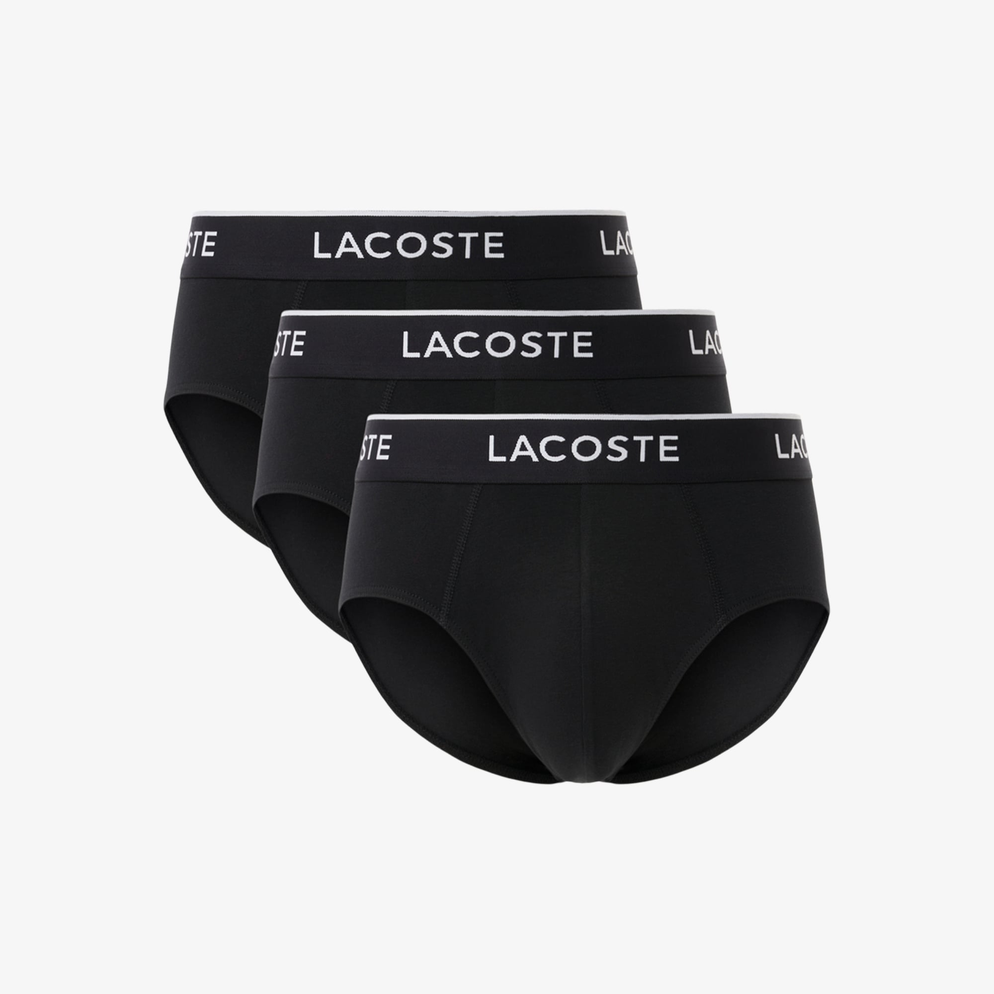 Bộ 3 Quần Lót Brief Lacoste Nam Chất Liệu Cotton Họa Tiết Trơn Có Logo