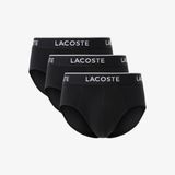 Bộ 3 Quần Lót Brief Lacoste Nam Chất Liệu Cotton Họa Tiết Trơn Có Logo
