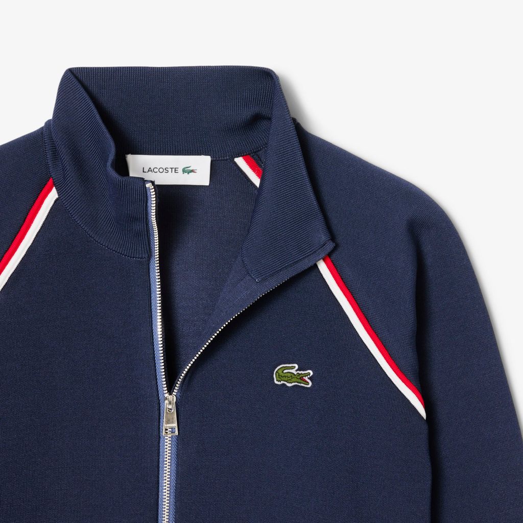 Áo Len Lacoste Nữ Dáng Cổ Điển Cổ Cao Có Khóa Kéo Phía Trước Double Face