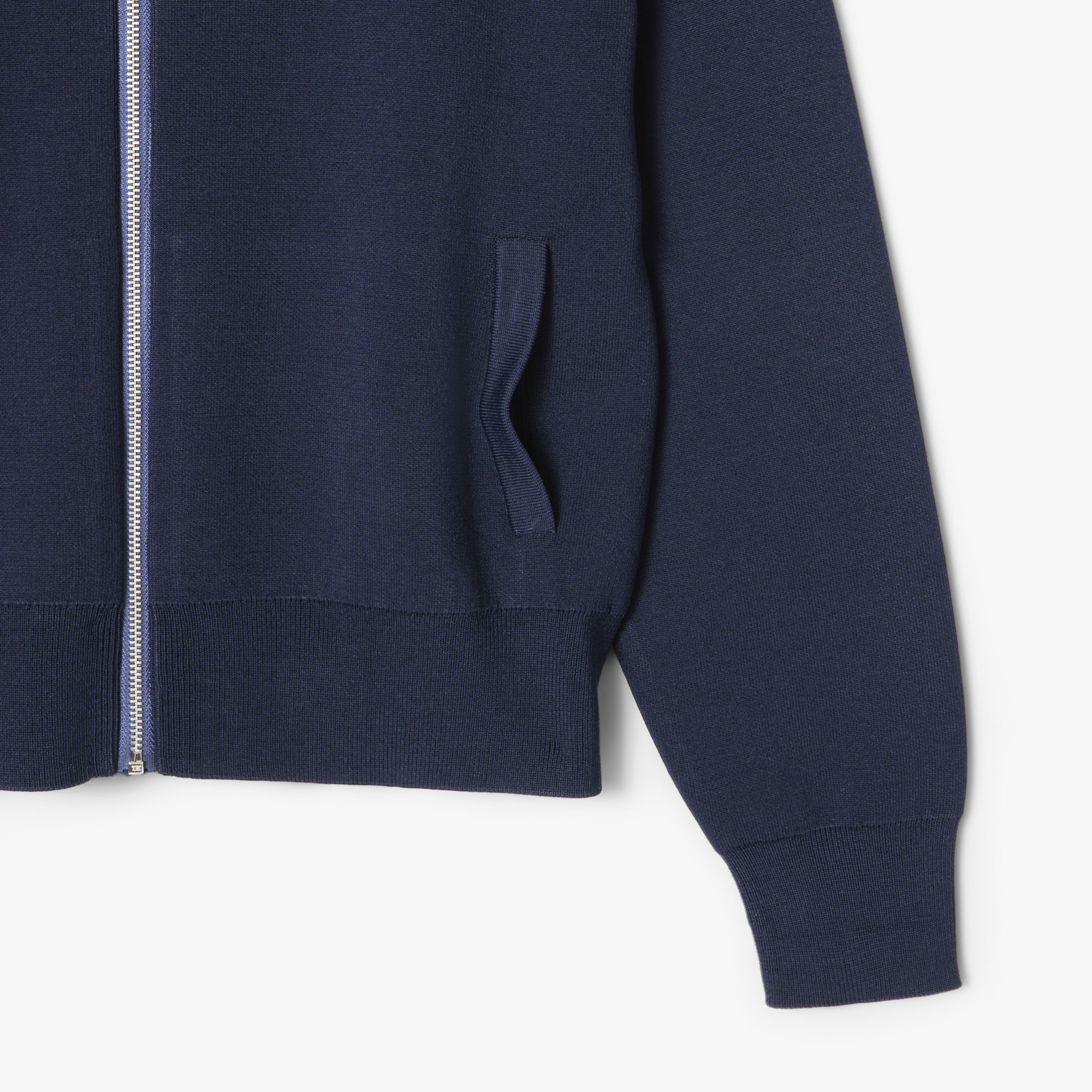 Áo Len Lacoste Nữ Dáng Cổ Điển Cổ Cao Có Khóa Kéo Phía Trước Double Face