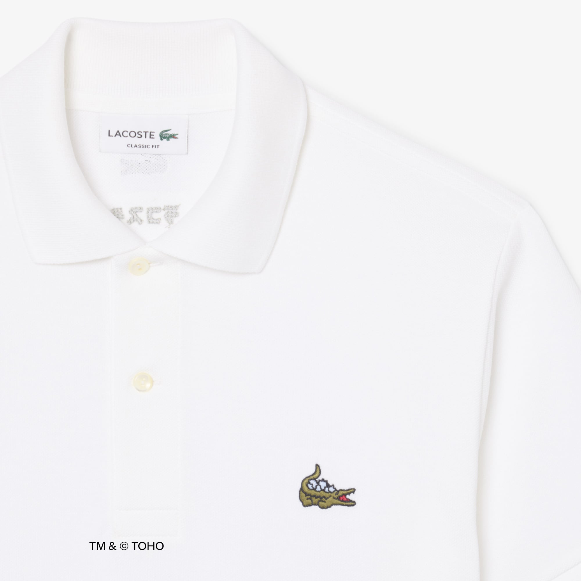 Áo Polo Lacoste x Godzilla Nam Dáng Cổ Điển Chất Liệu Cotton Petit Piqué Thêu Logo Cá Sấu
