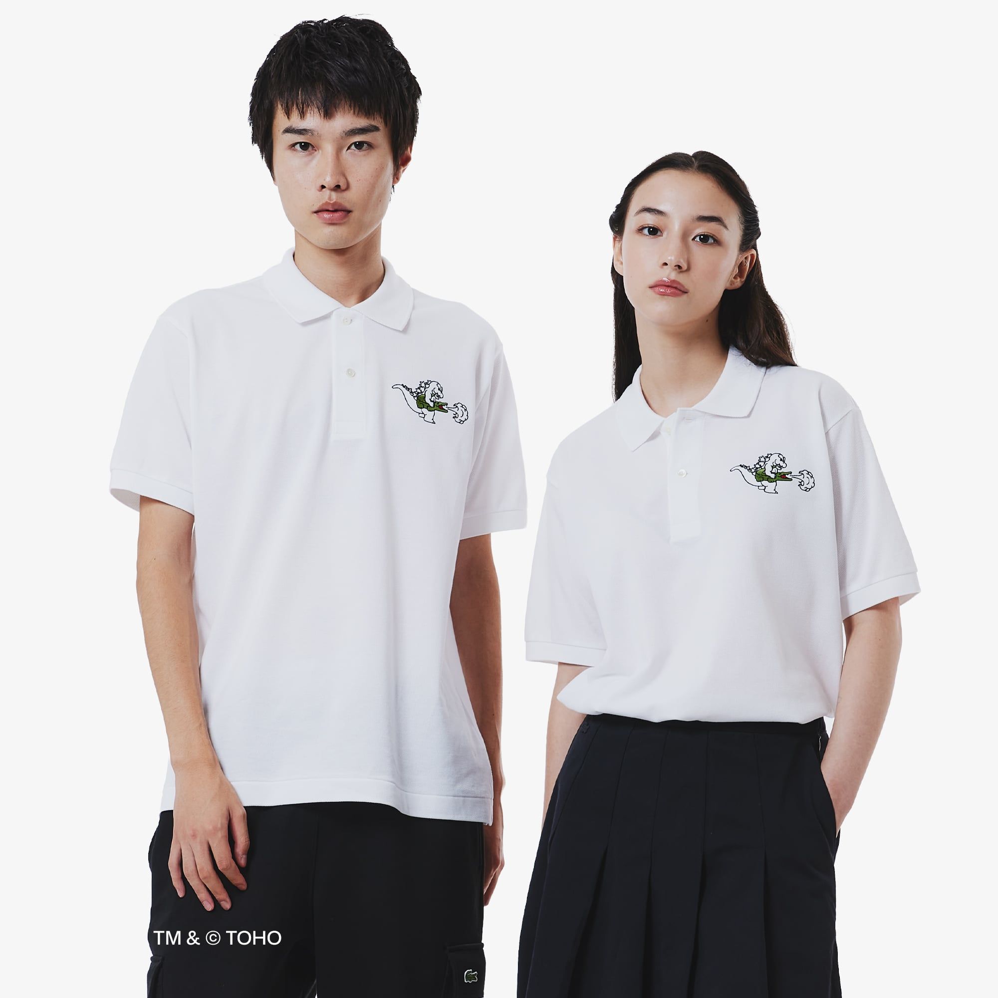 Áo Polo Lacoste x Godzilla Nam Dáng Cổ Điển Chất Liệu Cotton Petit Piqué Thêu Hình Godzilla