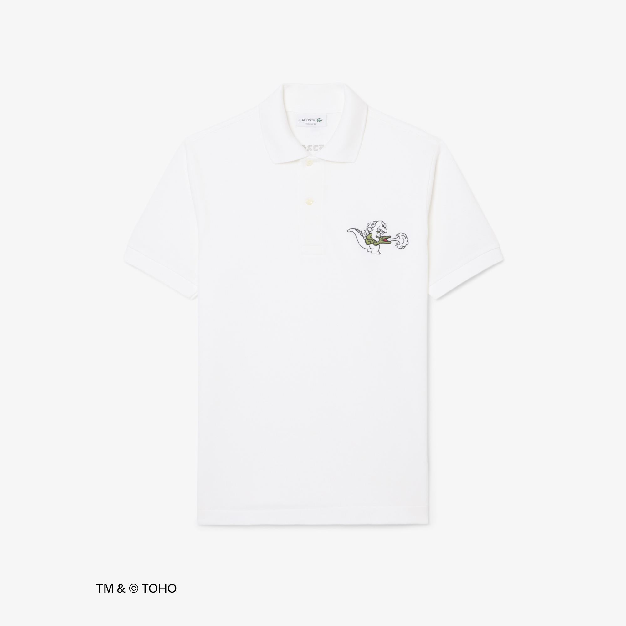 Áo Polo Lacoste x Godzilla Nam Dáng Cổ Điển Chất Liệu Cotton Petit Piqué Thêu Hình Godzilla