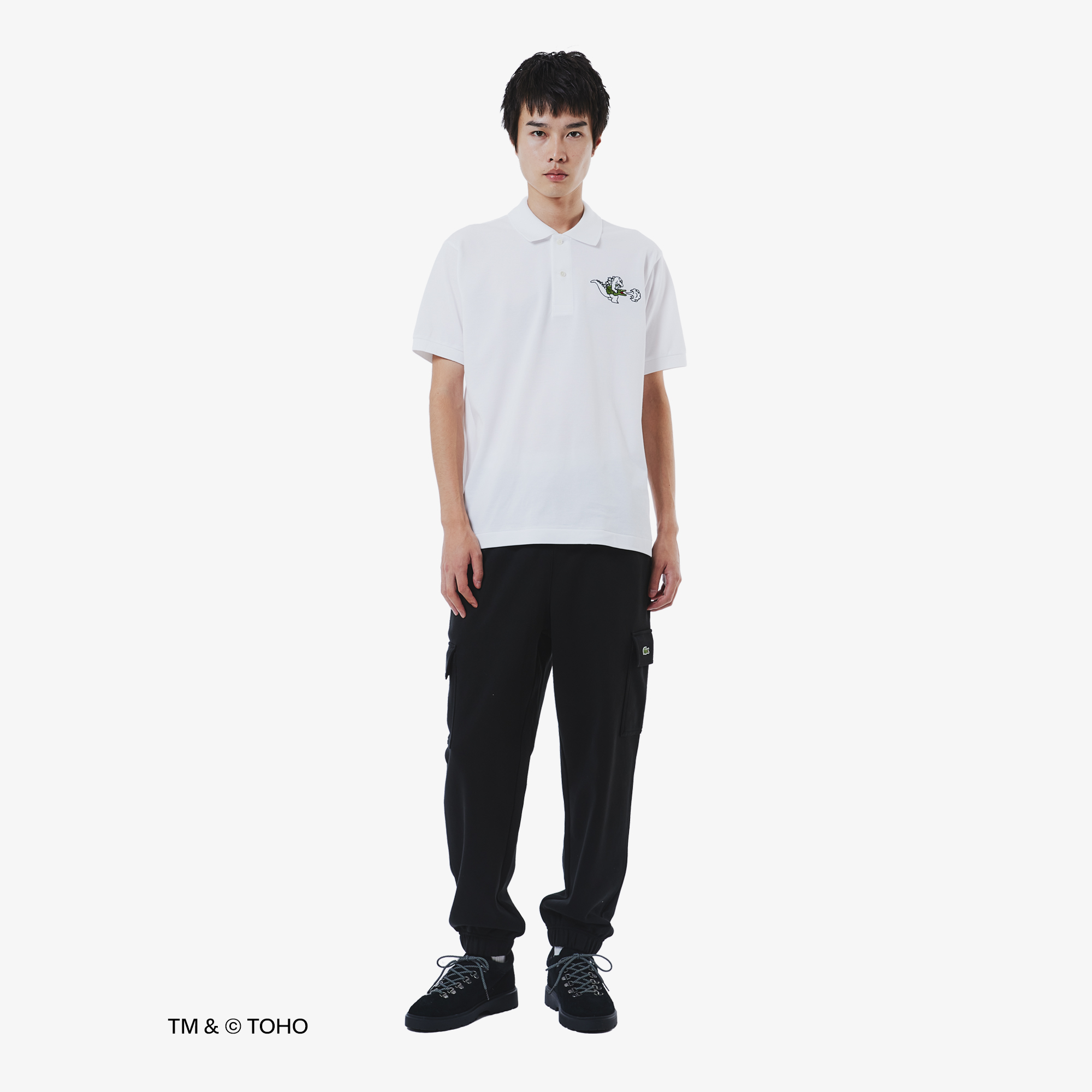 Áo Polo Lacoste x Godzilla Nam Dáng Cổ Điển Chất Liệu Cotton Petit Piqué Thêu Hình Godzilla