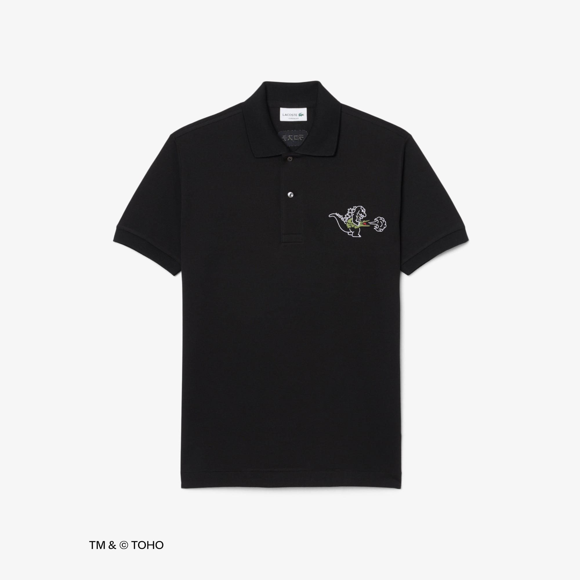 Áo Polo Lacoste x Godzilla Nam Dáng Cổ Điển Chất Liệu Cotton Petit Piqué Thêu Hình Godzilla
