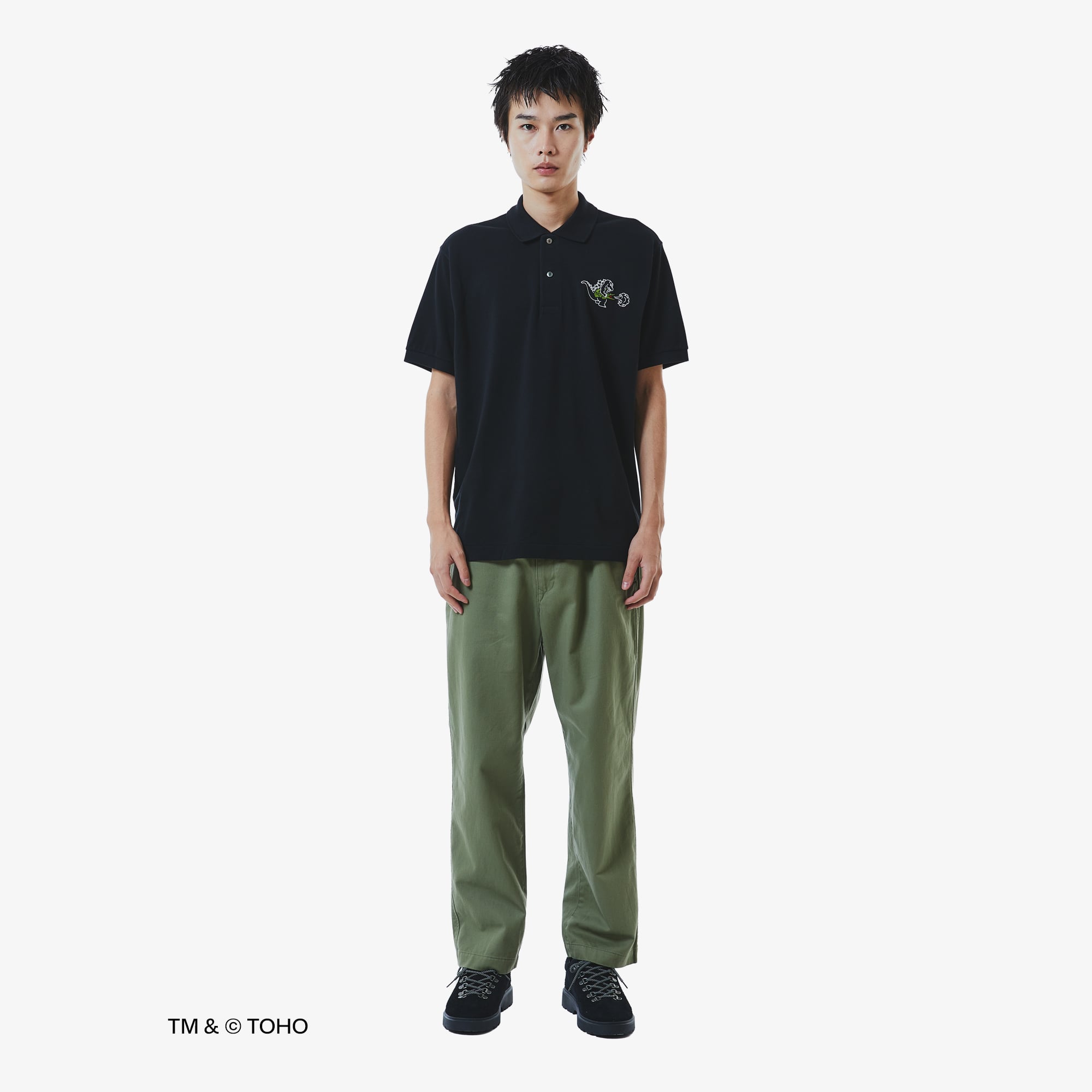 Áo Polo Lacoste x Godzilla Nam Dáng Cổ Điển Chất Liệu Cotton Petit Piqué Thêu Hình Godzilla