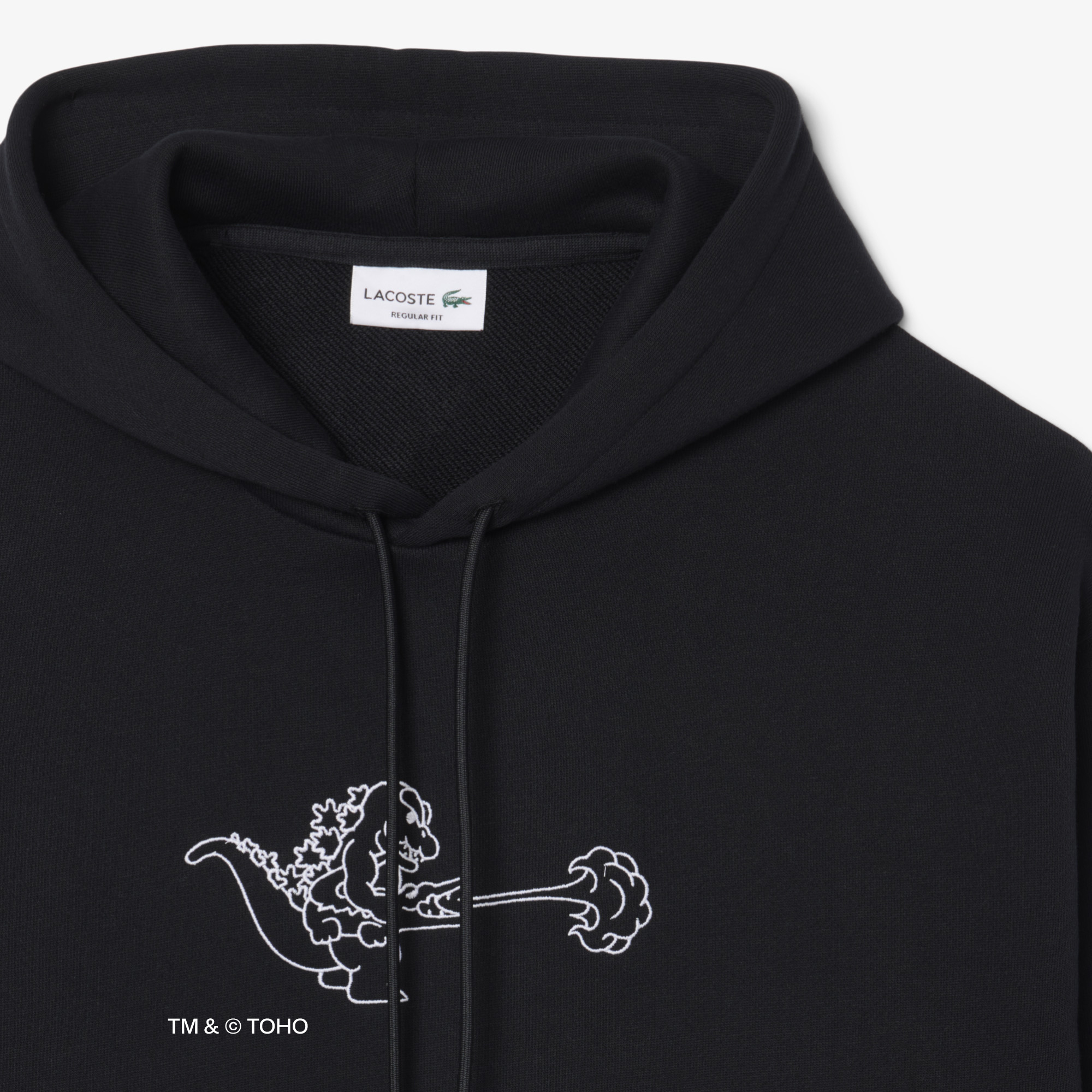 Áo Hoodie Lacoste x Godzilla Nam Dáng Suông Chất Liệu Cotton Nỉ