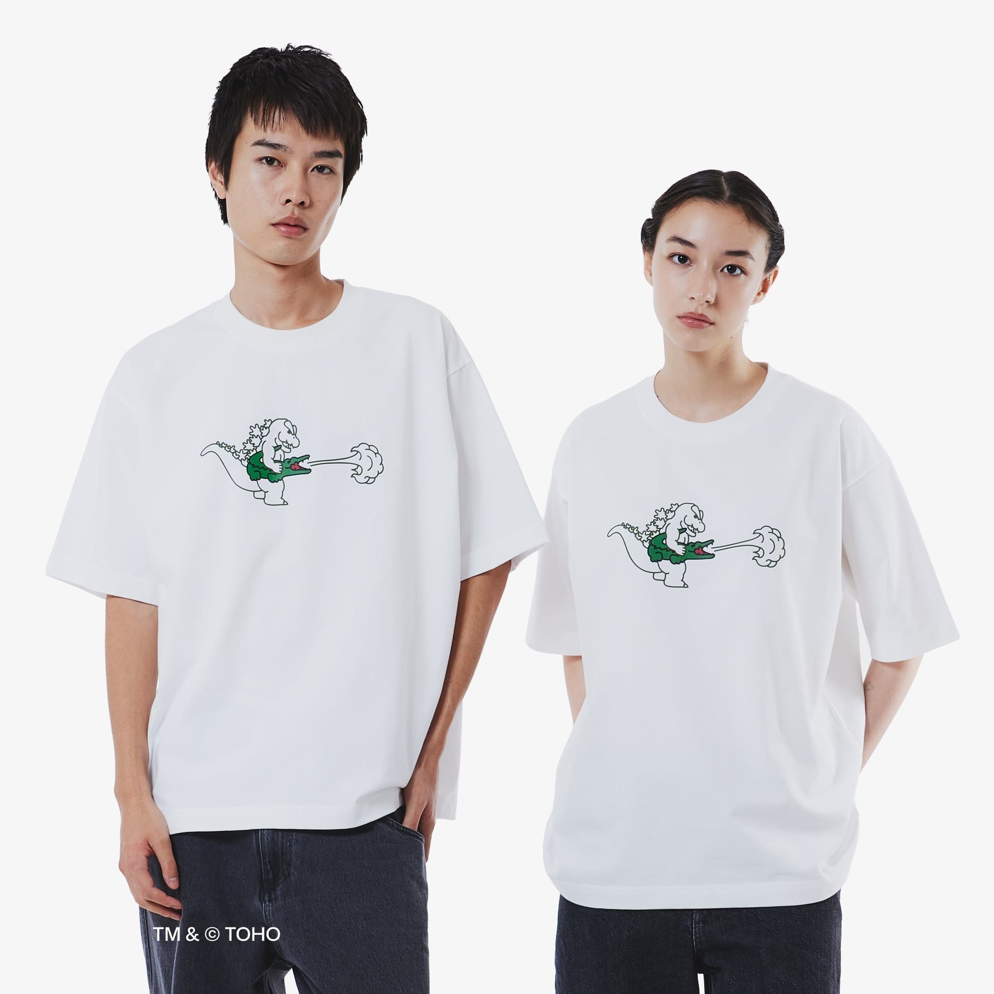Áo Thun Lacoste x Godzilla Nam Dáng Rộng Chất Liệu Cotton In Hình Godzilla