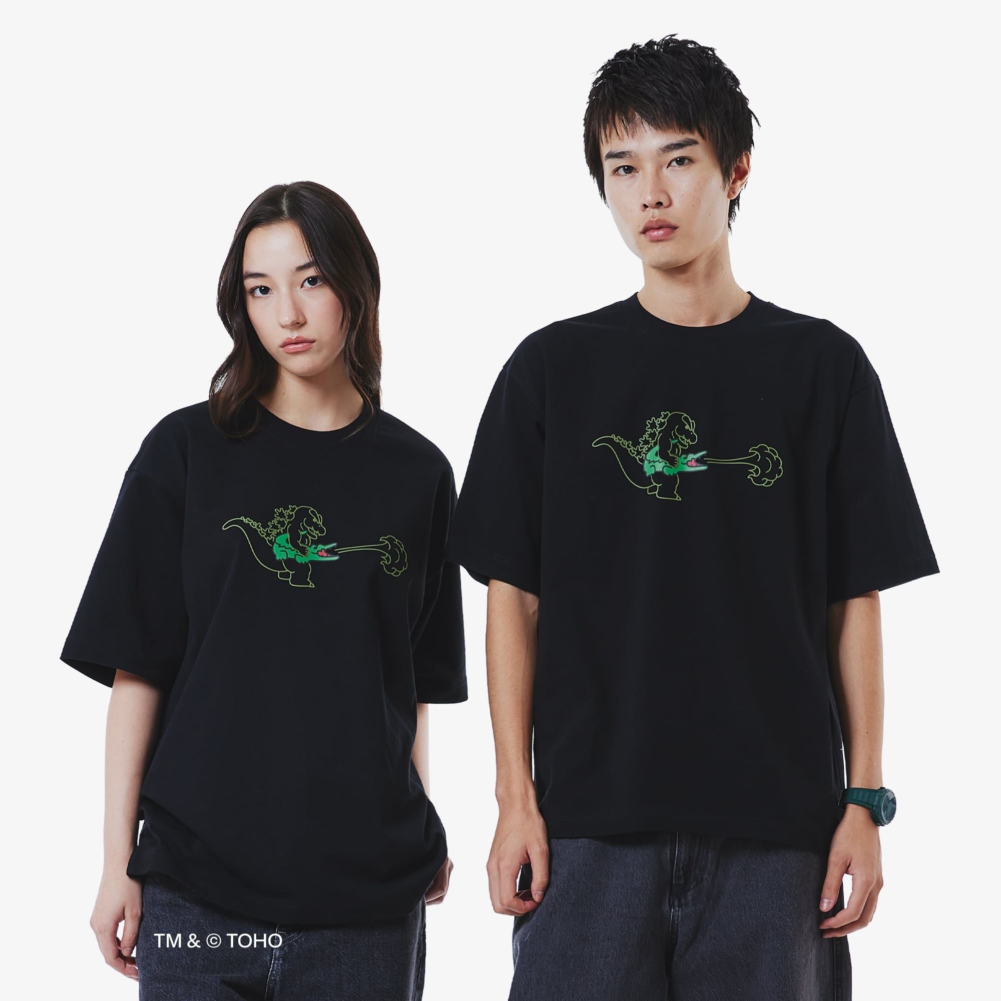 Áo Thun Lacoste x Godzilla Nam Dáng Rộng Chất Liệu Cotton In Hình Godzilla