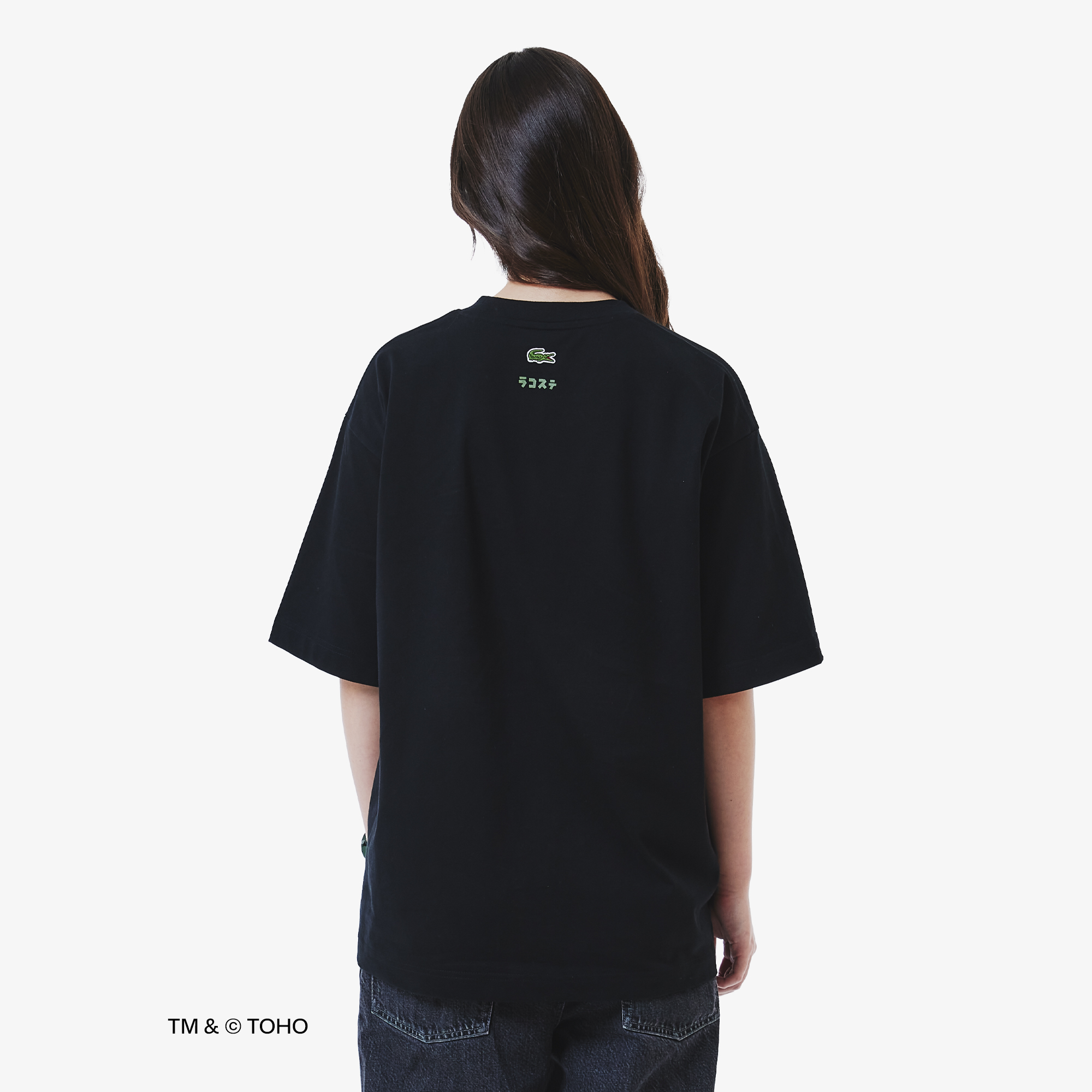 Áo Thun Lacoste x Godzilla Nam Dáng Rộng Chất Liệu Cotton In Hình Godzilla