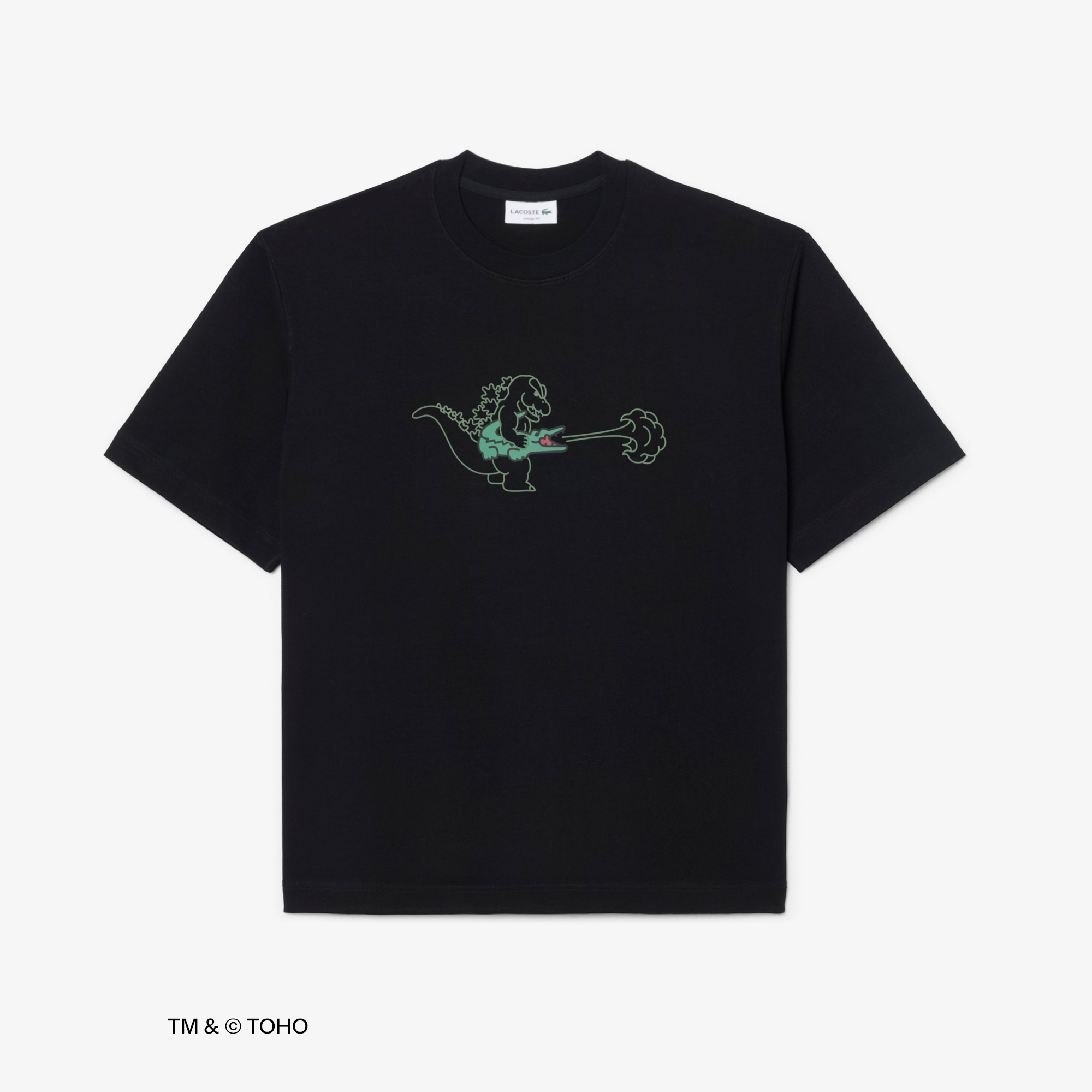 Áo Thun Lacoste x Godzilla Nam Dáng Rộng Chất Liệu Cotton In Hình Godzilla
