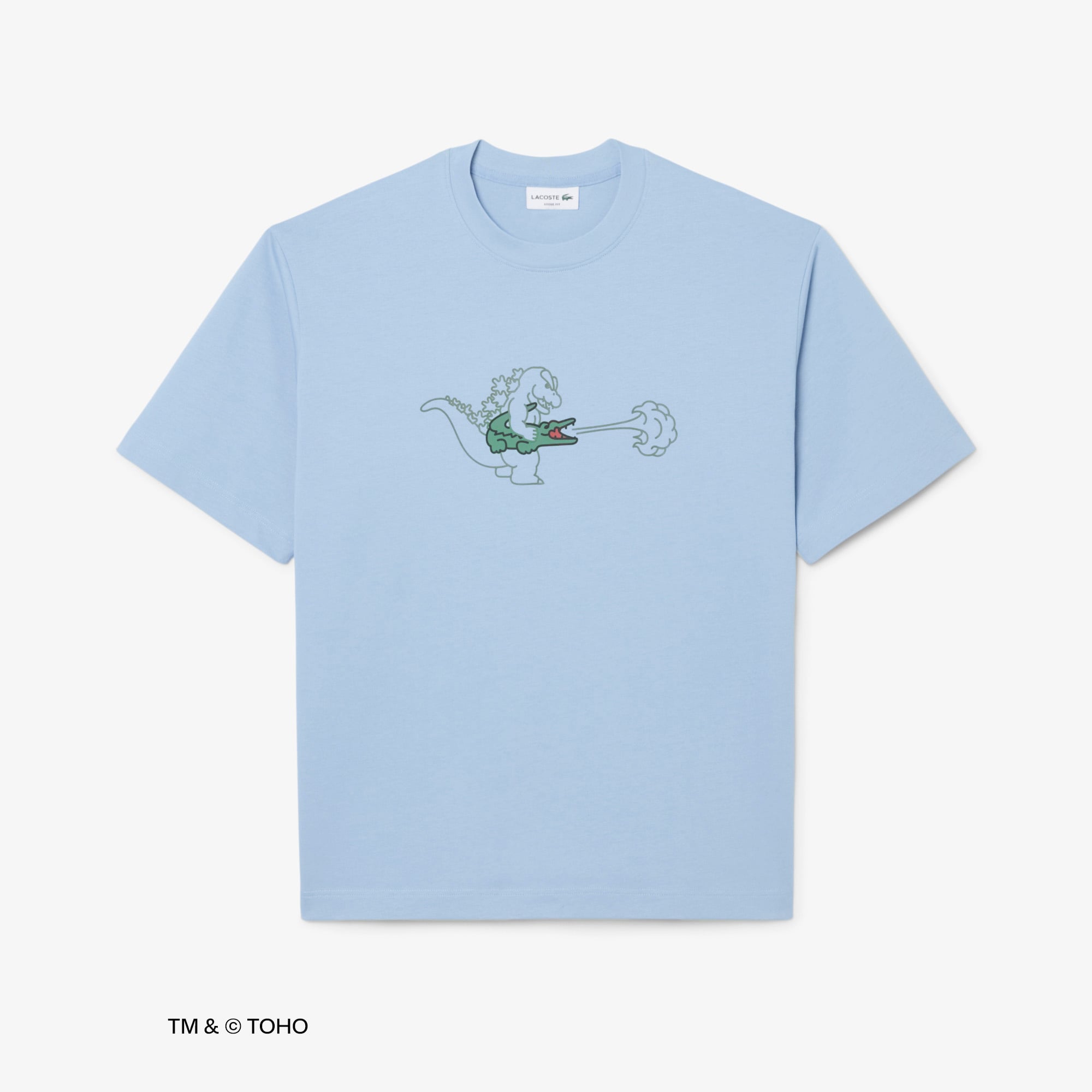 Áo Thun Lacoste x Godzilla Nam Dáng Rộng Chất Liệu Cotton In Hình Godzilla