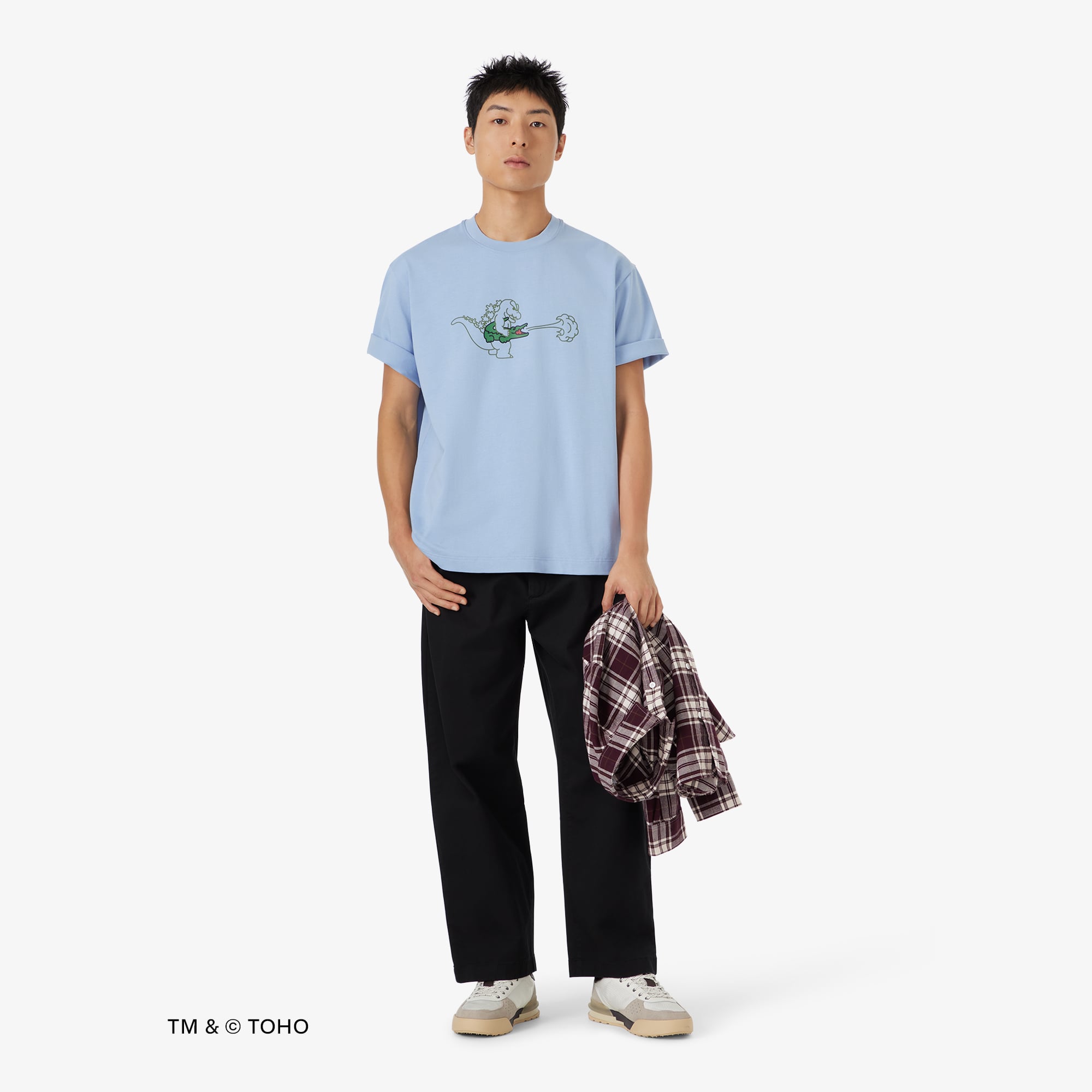 Áo Thun Lacoste x Godzilla Nam Dáng Rộng Chất Liệu Cotton In Hình Godzilla