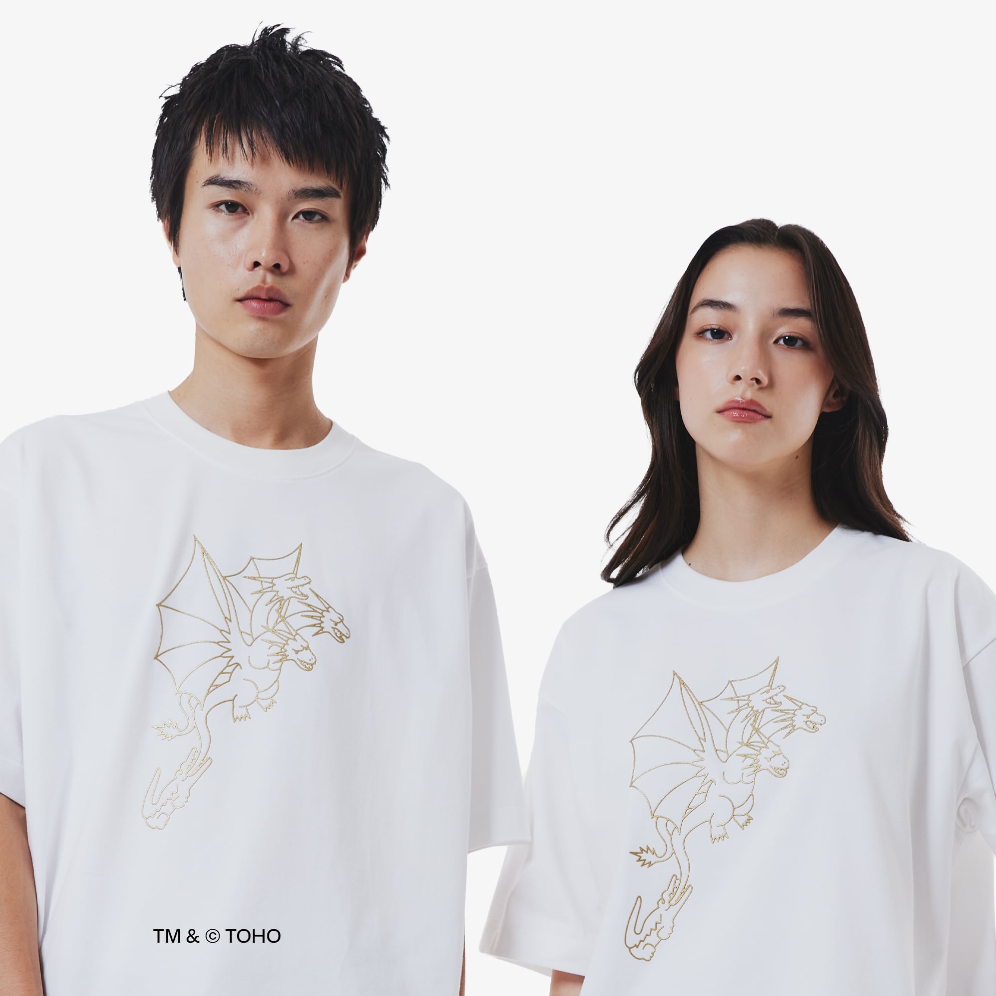 Áo Thun Lacoste x Godzilla Nam Dáng Rộng Chất Liệu Cotton In Hình King Ghidorah