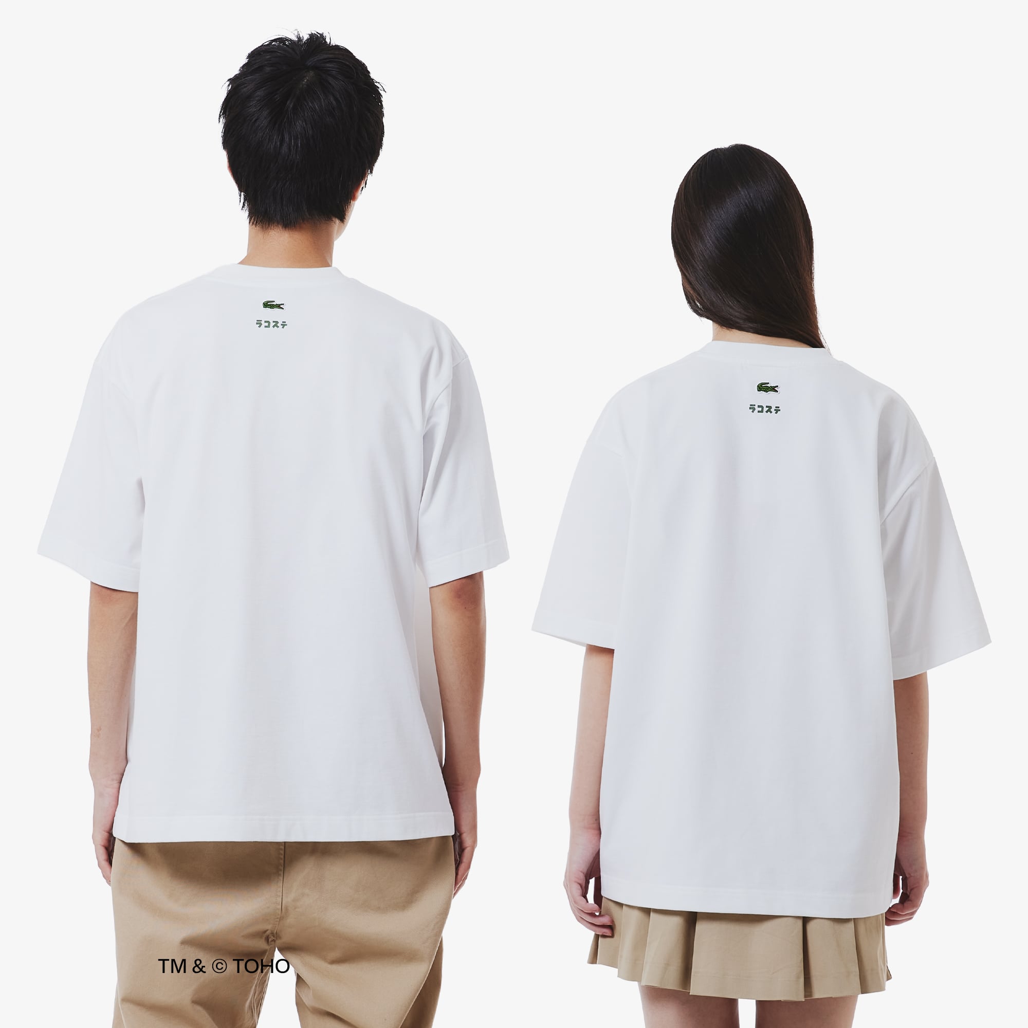 Áo Thun Lacoste x Godzilla Nam Dáng Rộng Chất Liệu Cotton In Hình King Ghidorah