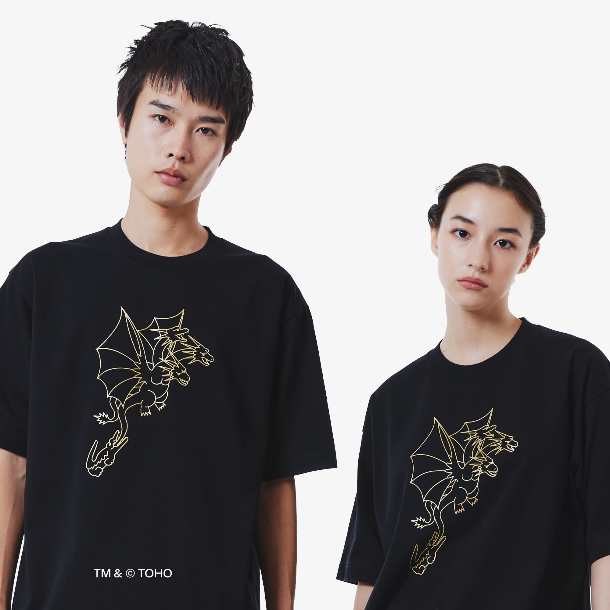Áo Thun Lacoste x Godzilla Nam Dáng Rộng Chất Liệu Cotton In Hình King Ghidorah