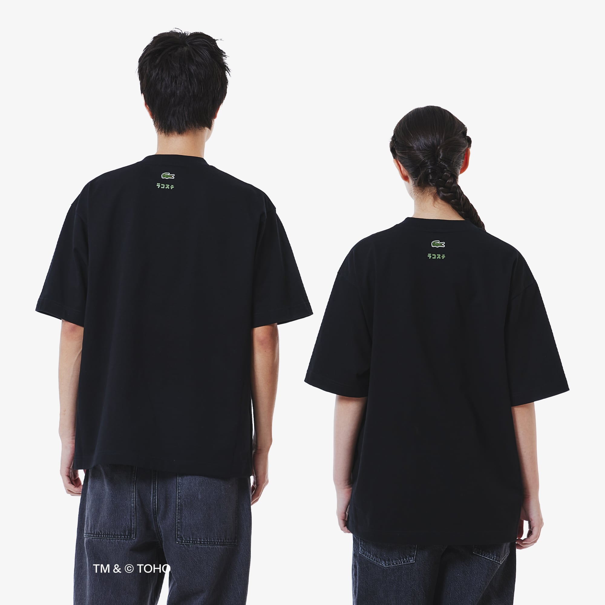 Áo Thun Lacoste x Godzilla Nam Dáng Rộng Chất Liệu Cotton In Hình King Ghidorah