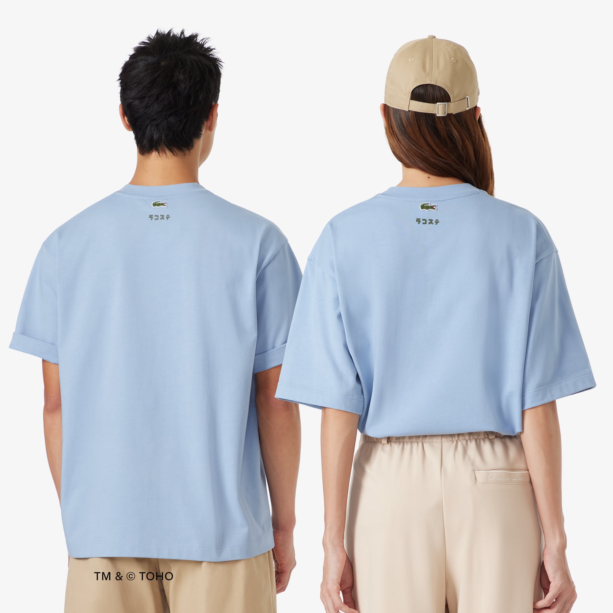 Áo Thun Lacoste x Godzilla Nam Dáng Rộng Chất Liệu Cotton In Hình King Ghidorah
