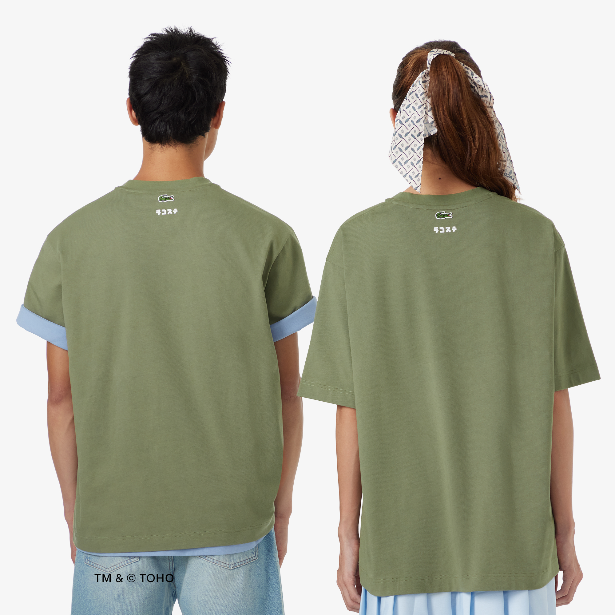 Áo Thun Lacoste x Godzilla Nam Dáng Rộng Chất Liệu Cotton In Hình King Ghidorah