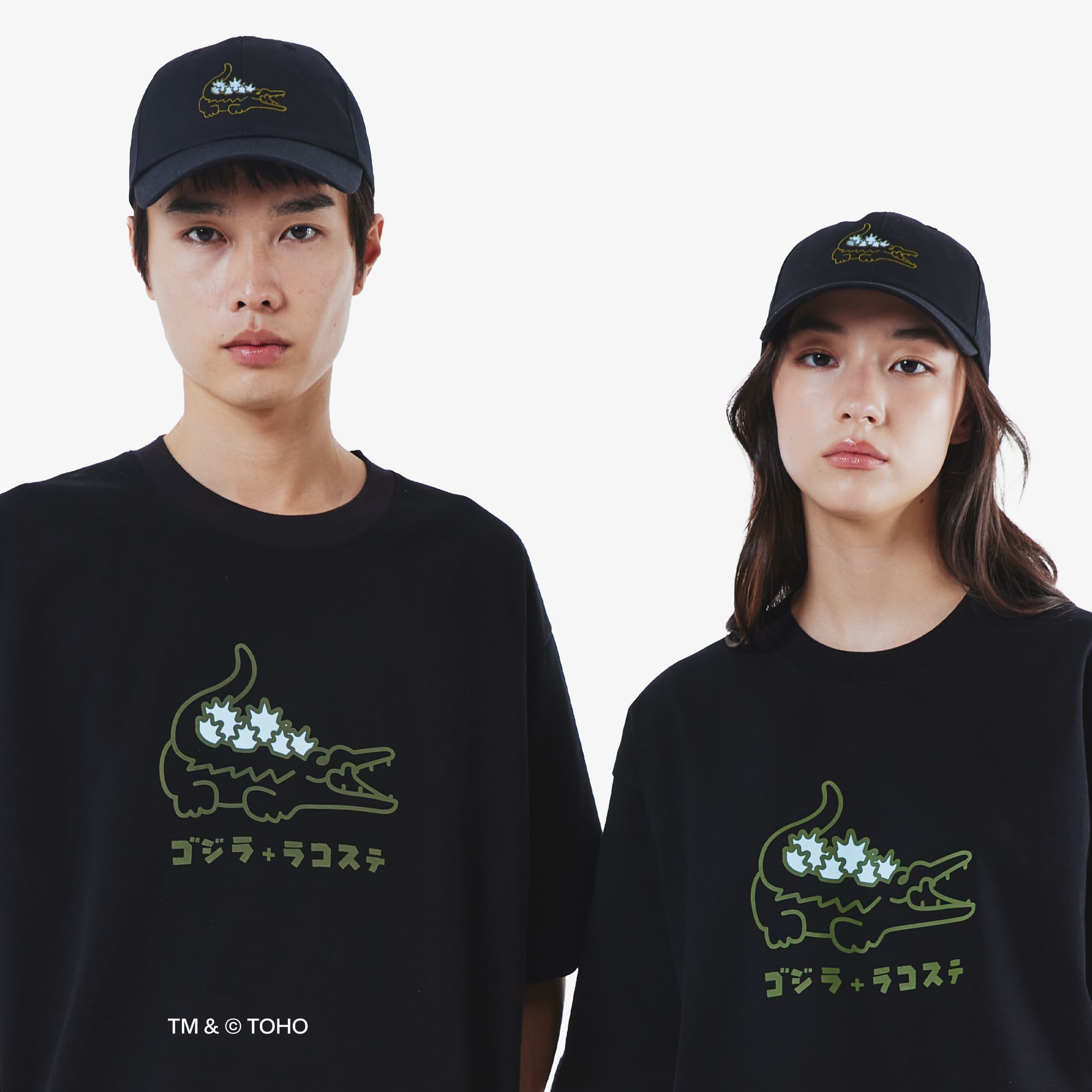 Áo Thun Lacoste x Godzilla Nam Dáng Rộng Chất Liệu Cotton In Hình Logo Cá Sấu