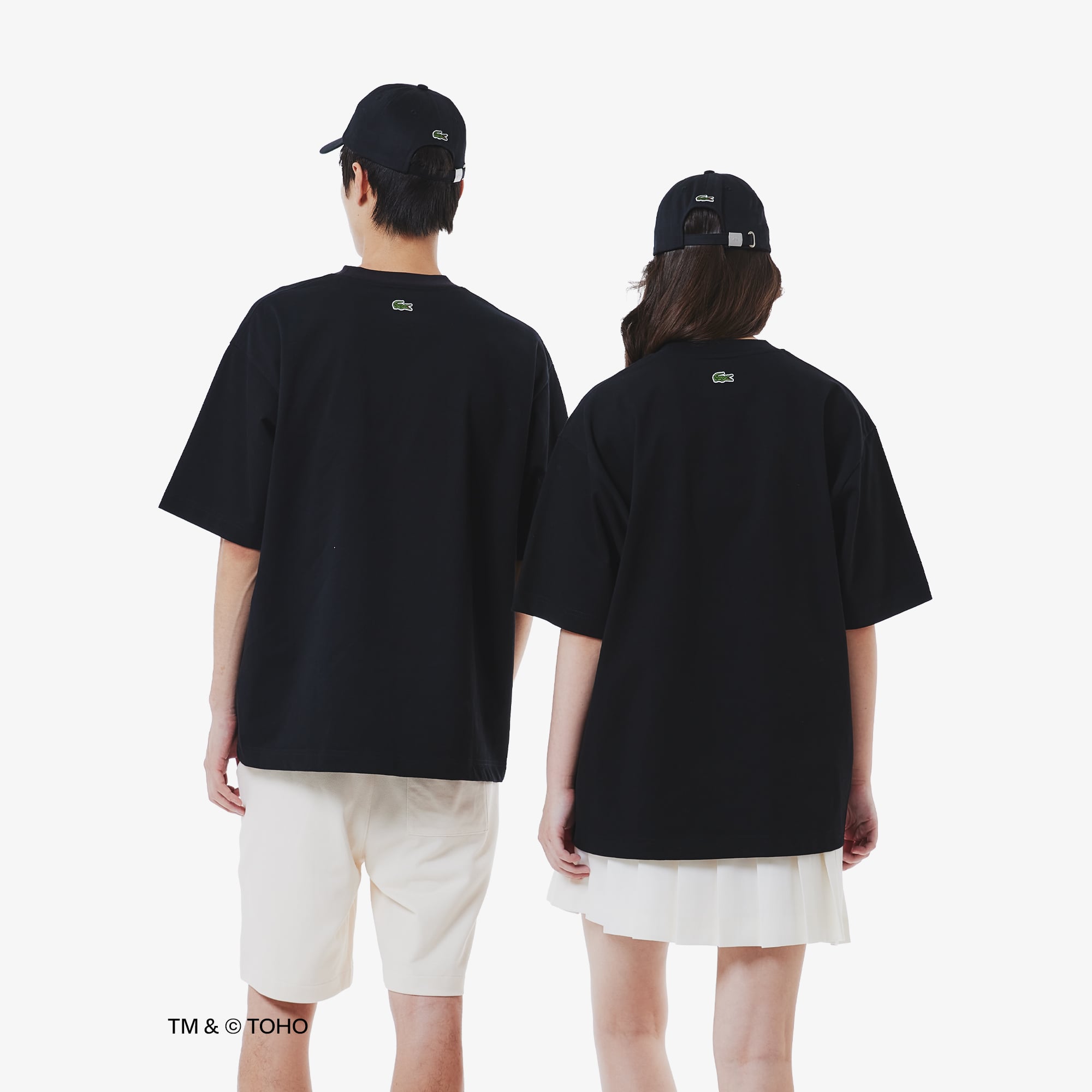 Áo Thun Lacoste x Godzilla Nam Dáng Rộng Chất Liệu Cotton In Hình Logo Cá Sấu