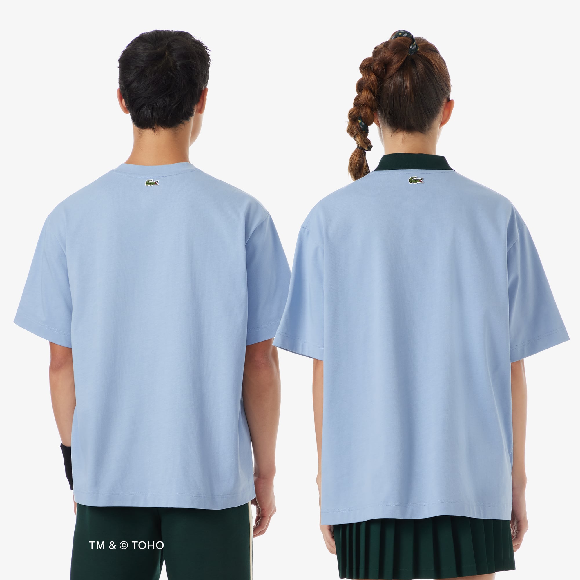 Áo Thun Lacoste x Godzilla Nam Dáng Rộng Chất Liệu Cotton In Hình Logo Cá Sấu