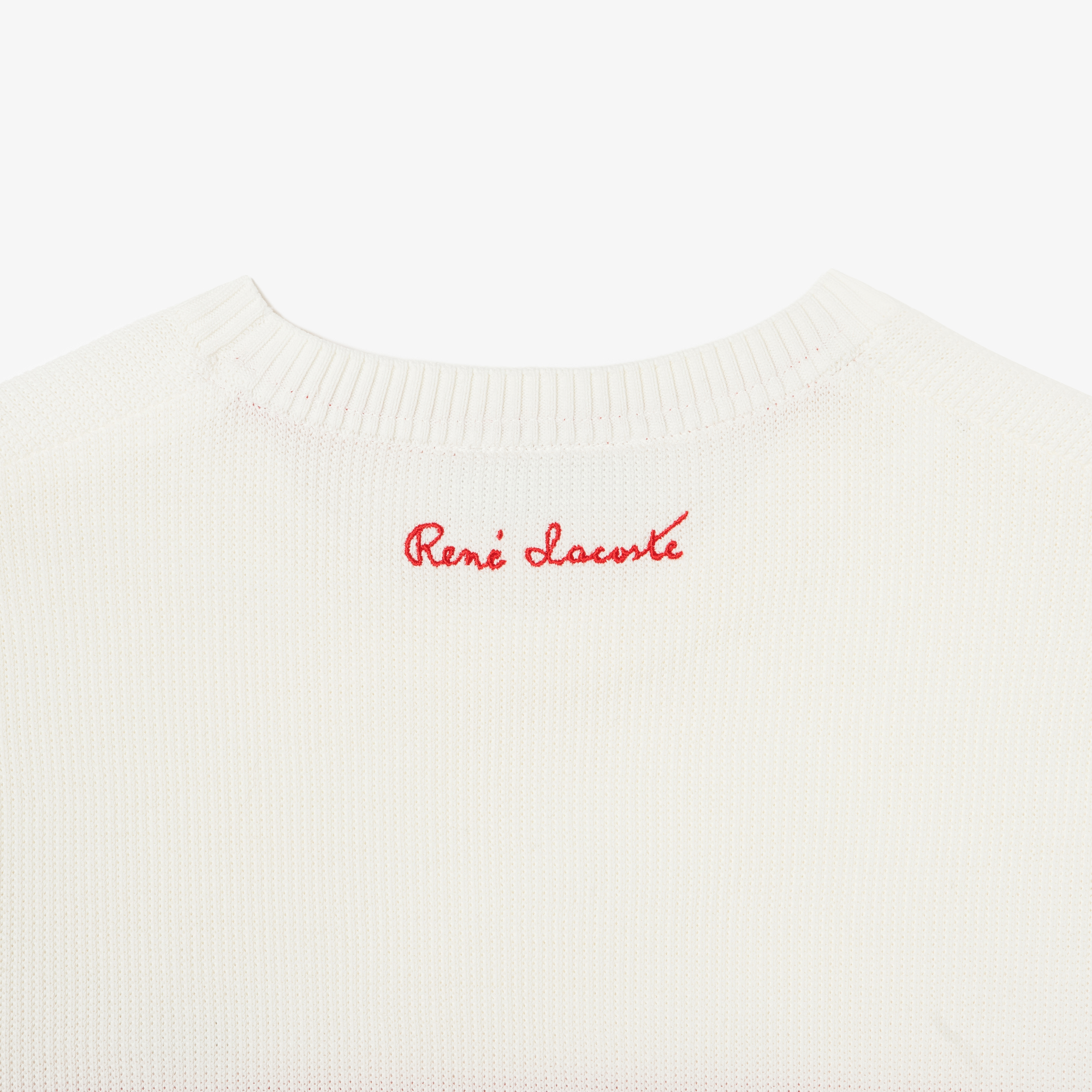 Áo Len Lacoste Nữ Dáng Suông Họa Tiết Sọc Chất Liệu Cotton