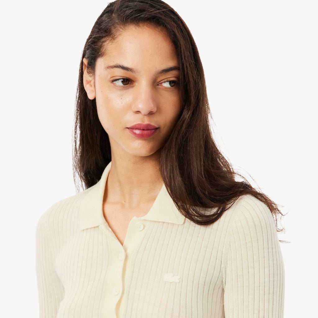 Áo Len Polo Lacoste Nữ Chất Liệu Len Jersey