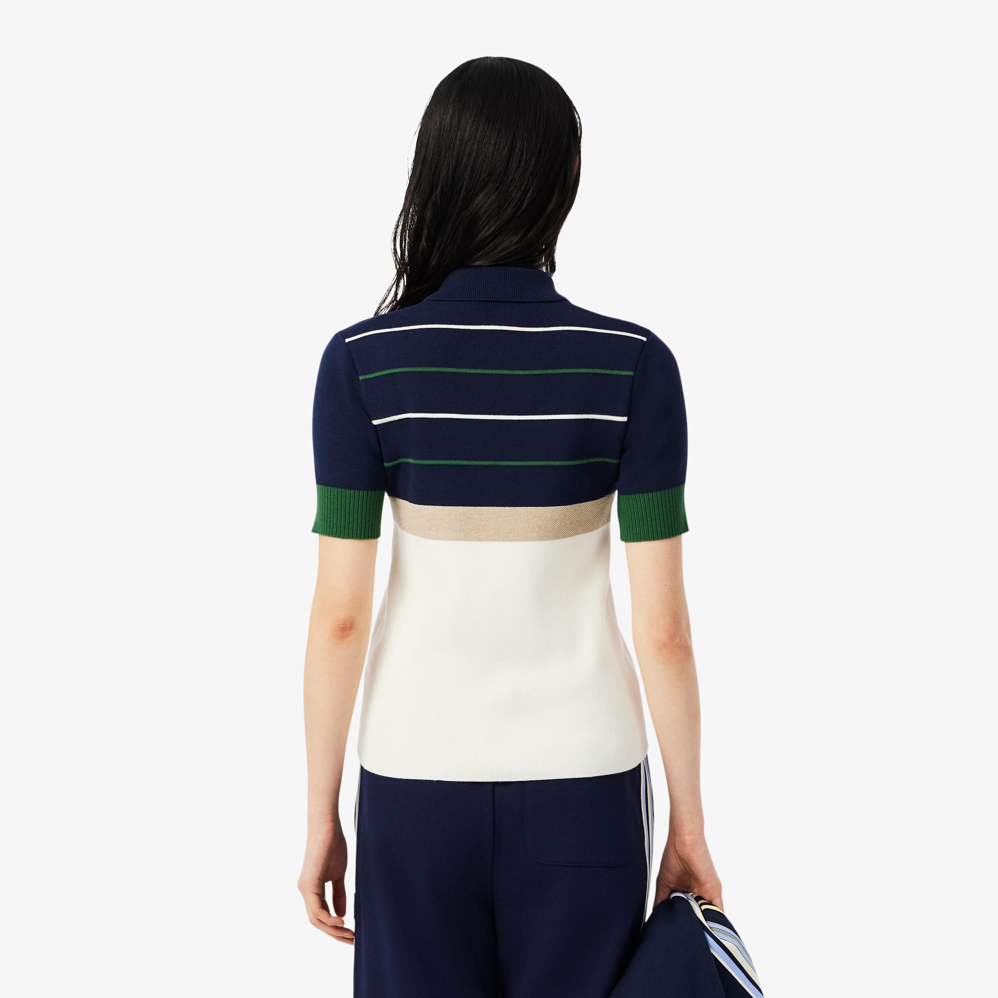 Áo Len Polo Lacoste Nữ Sọc Sản Xuất Tại Pháp