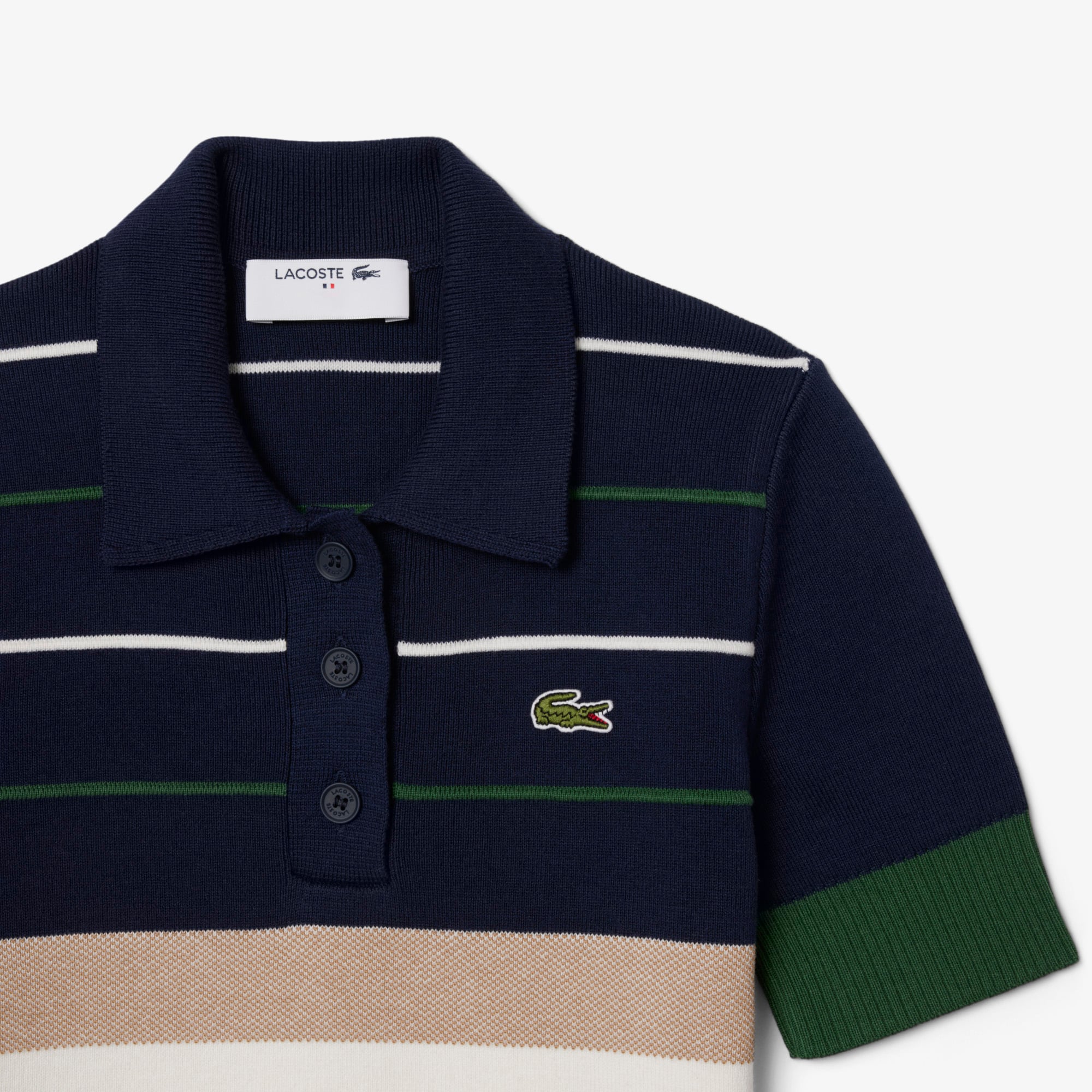 Áo Len Polo Lacoste Nữ Sọc Sản Xuất Tại Pháp