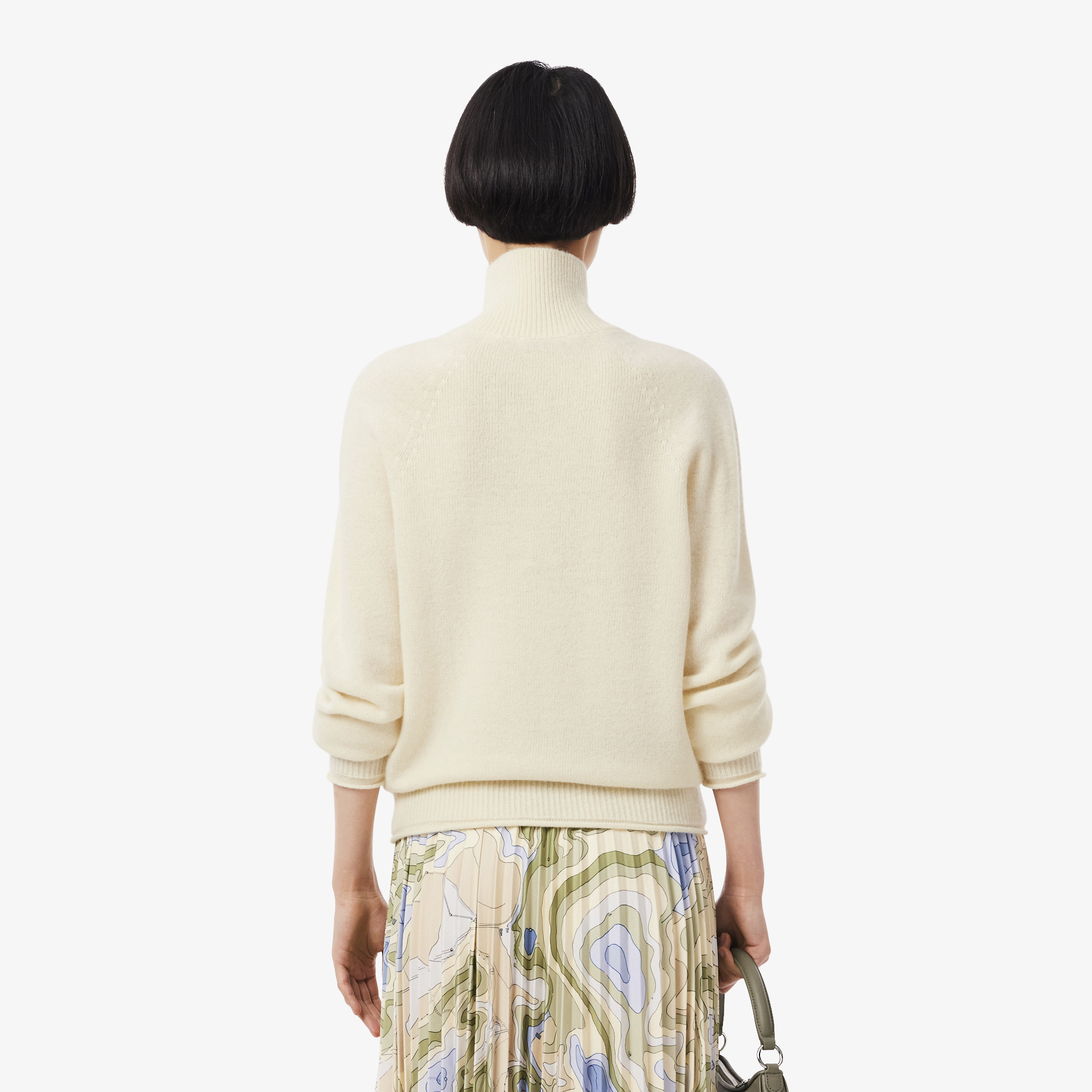 Áo Len Lacoste Nữ Dáng Cổ Điển Cổ Cao Chất Liệu Len