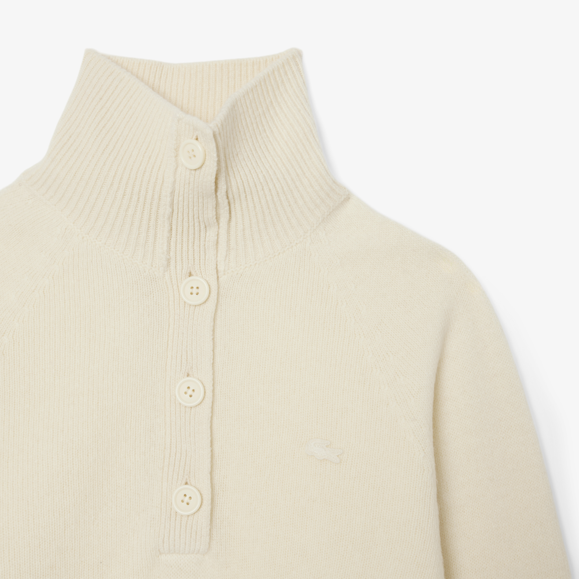 Áo Len Lacoste Nữ Dáng Cổ Điển Cổ Cao Chất Liệu Len