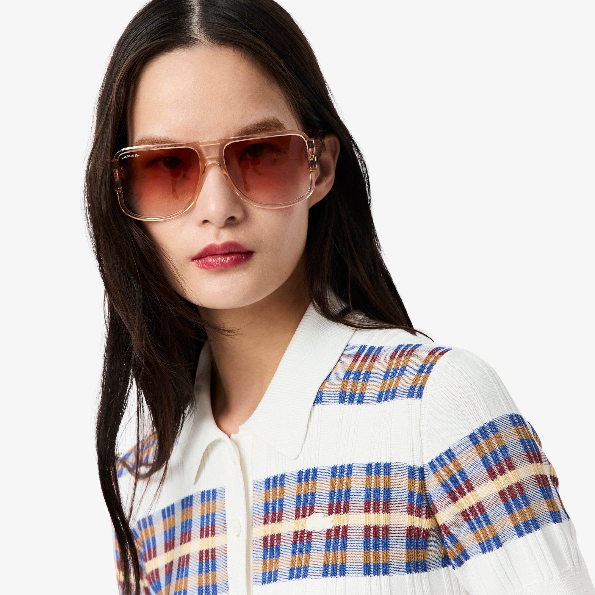 Áo Polo Lacoste Nữ Dệt Kim Gân