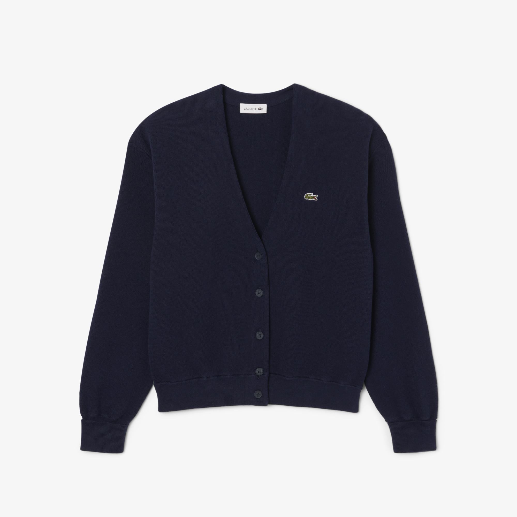 Áo Cardigan Lacoste Nữ Chất Liệu Cotton Cổ Chữ V Họa Tiết Rêu