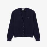 Áo Cardigan Lacoste Nữ Chất Liệu Cotton Cổ Chữ V Họa Tiết Rêu