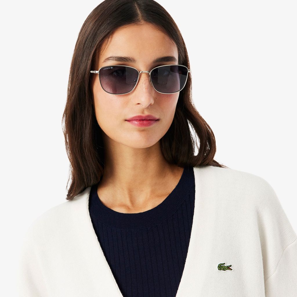 Áo Cardigan Lacoste Nữ Chất Liệu Cotton Cổ Chữ V Họa Tiết Rêu