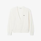 Áo Cardigan Lacoste Nữ Chất Liệu Cotton Cổ Chữ V Họa Tiết Rêu