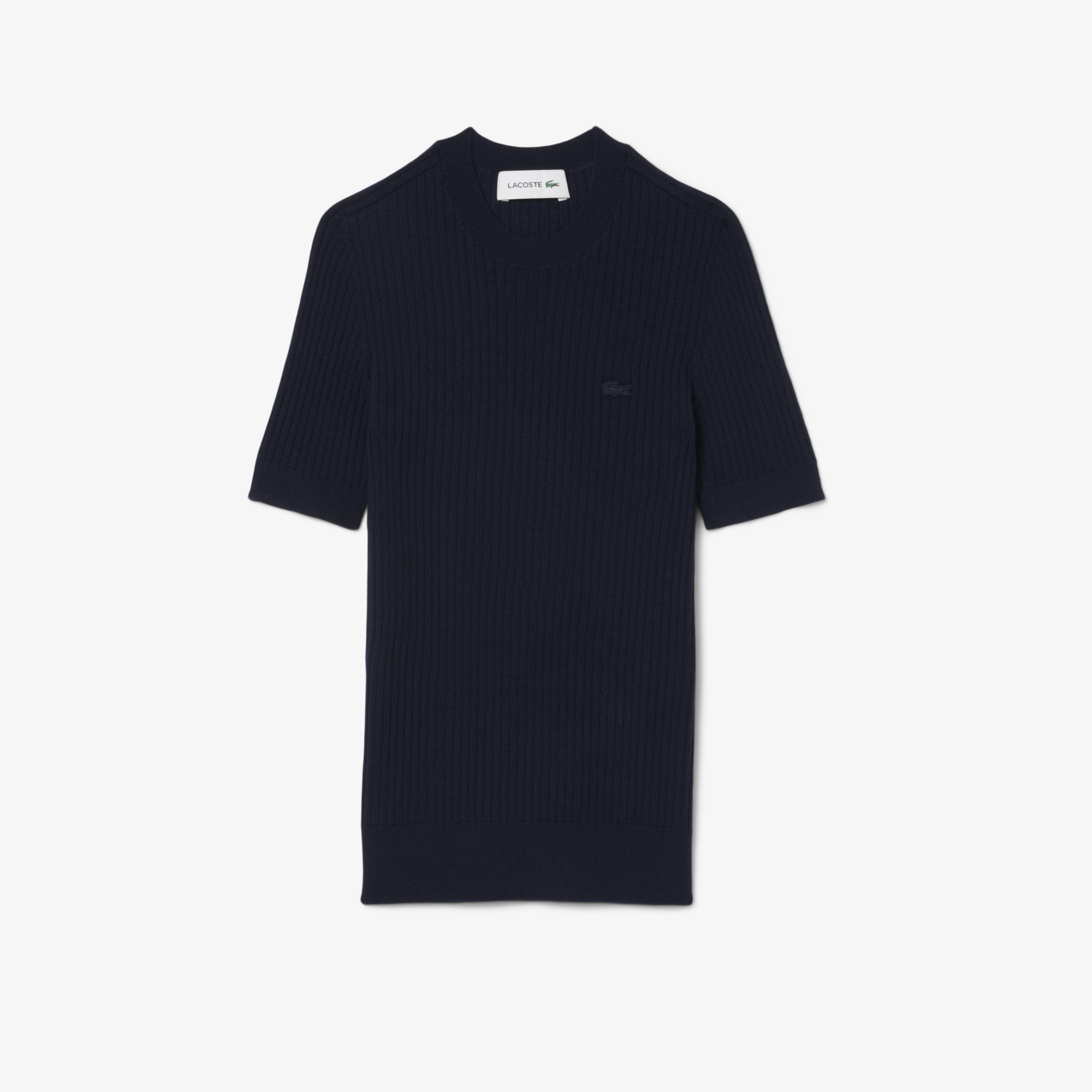 Áo Len Lacoste Nữ Dệt Kim Gân Merino Tay Ngắn