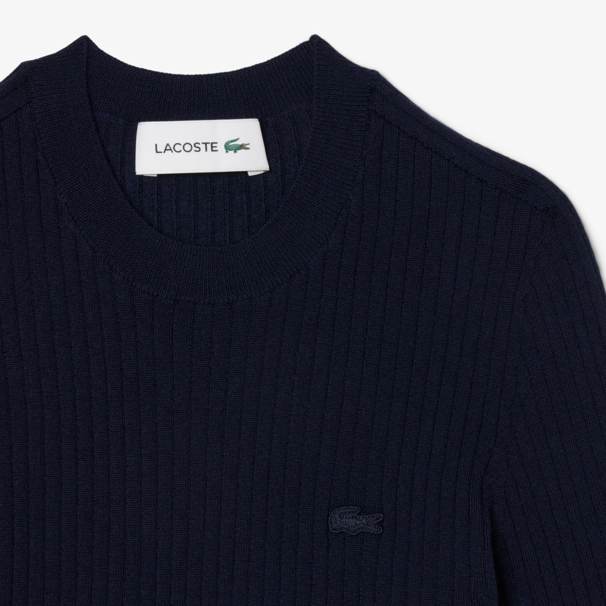 Áo Len Lacoste Nữ Dệt Kim Gân Merino Tay Ngắn