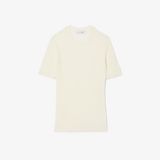 Áo Len Lacoste Nữ Dệt Kim Gân Merino Tay Ngắn