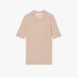 Áo Len Lacoste Nữ Dệt Kim Gân Merino Tay Ngắn